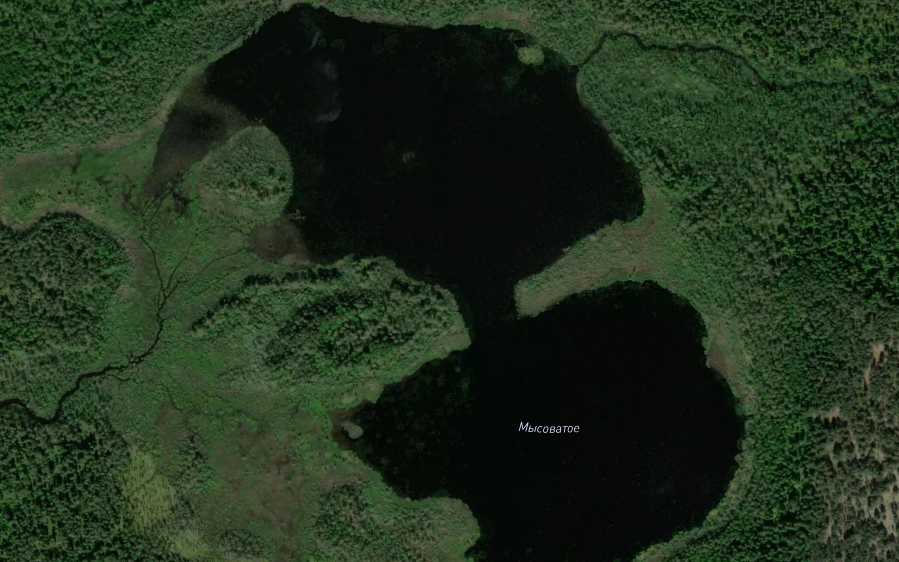 Satellite map of the Ozero Mysovatoye