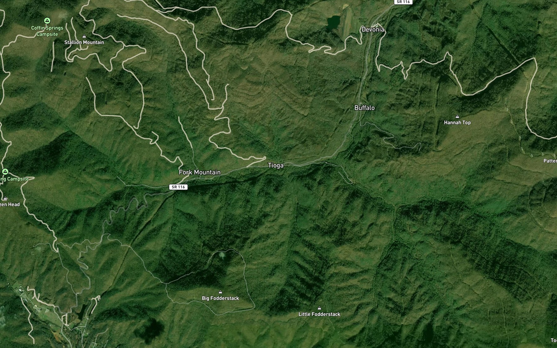Satellite map of the Coon Pool Branch