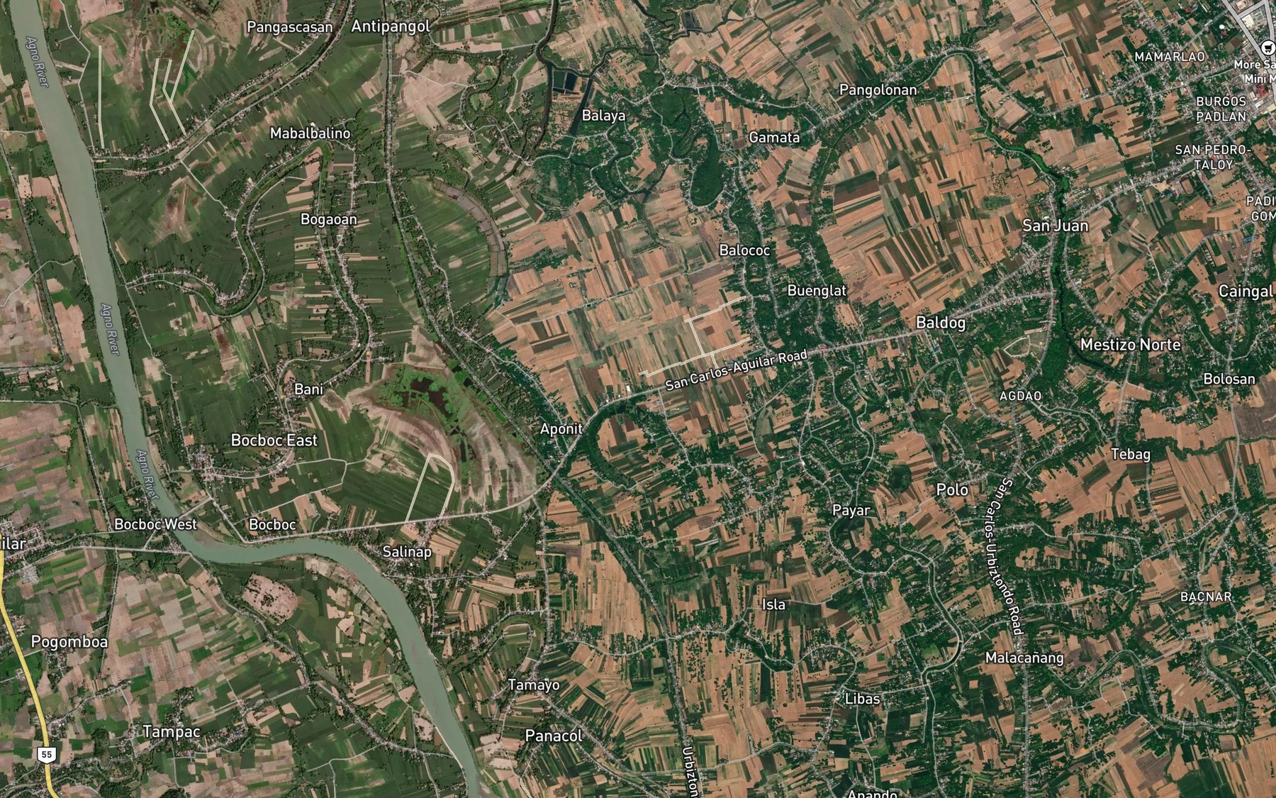Satellite map of the Lalwan Lake