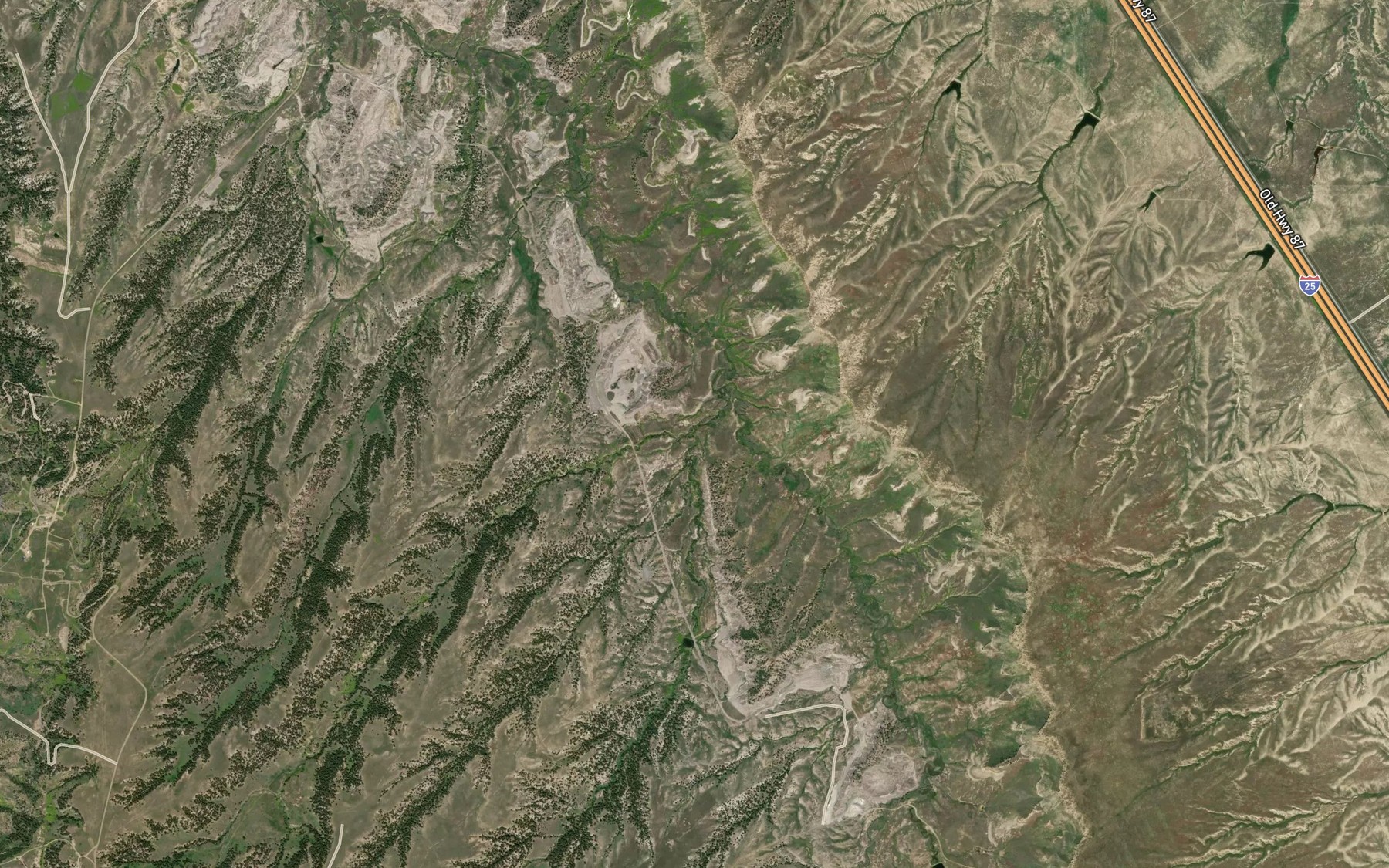 Satellite map of the Thomas Creek