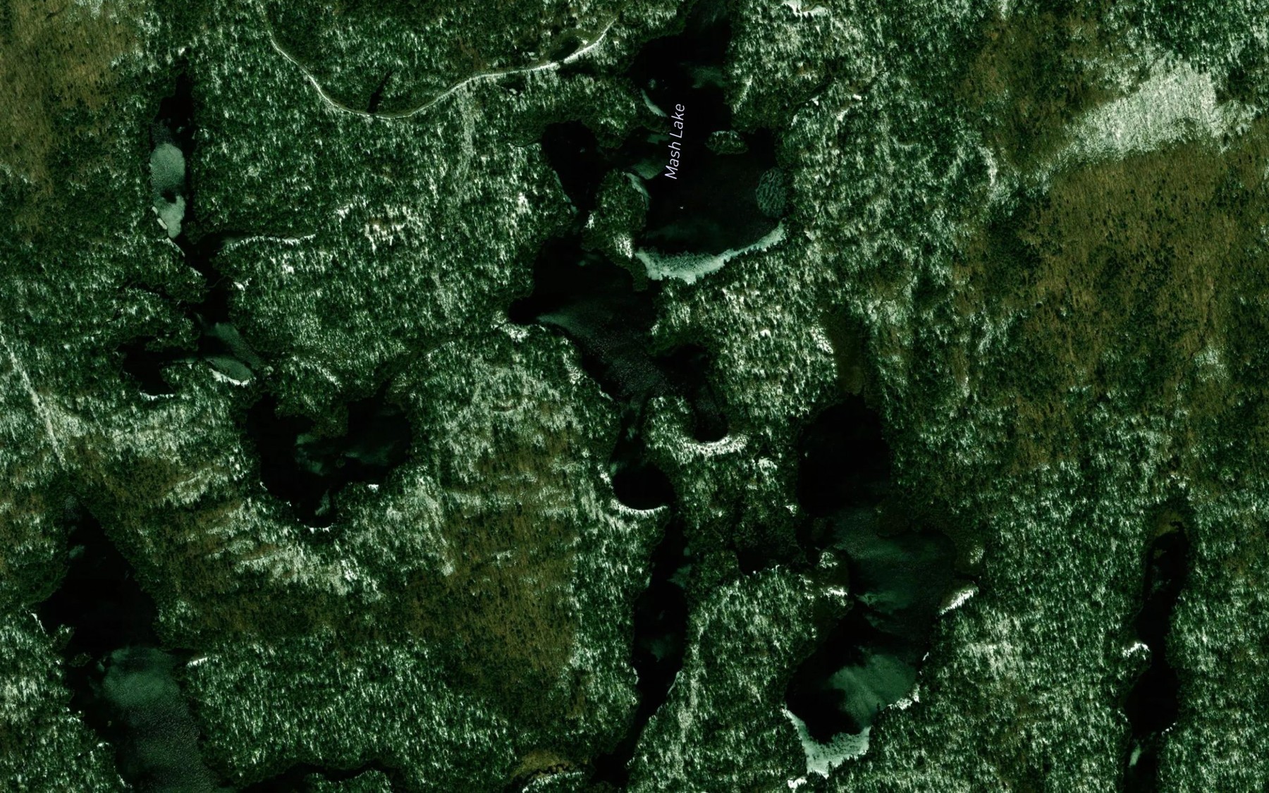 Satellite map of the Mash Lake