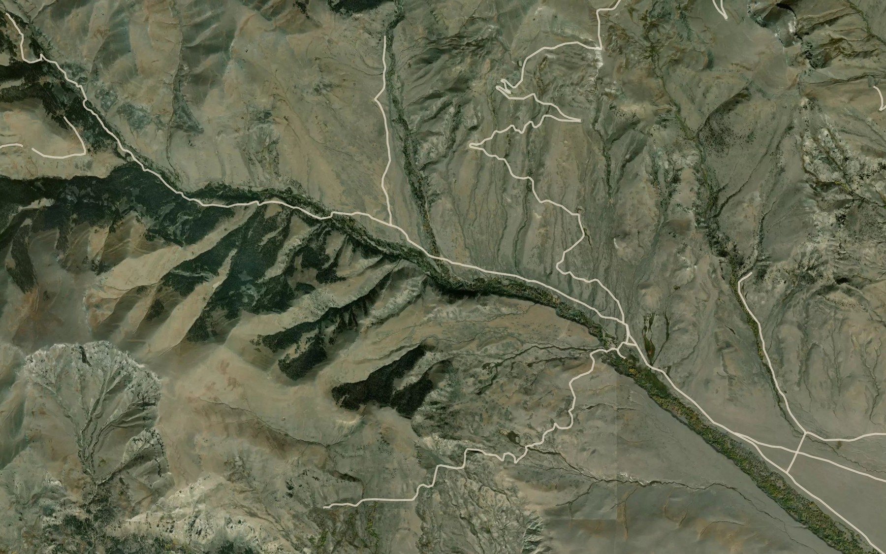 Satellite map of the North Fork Pickett Creek