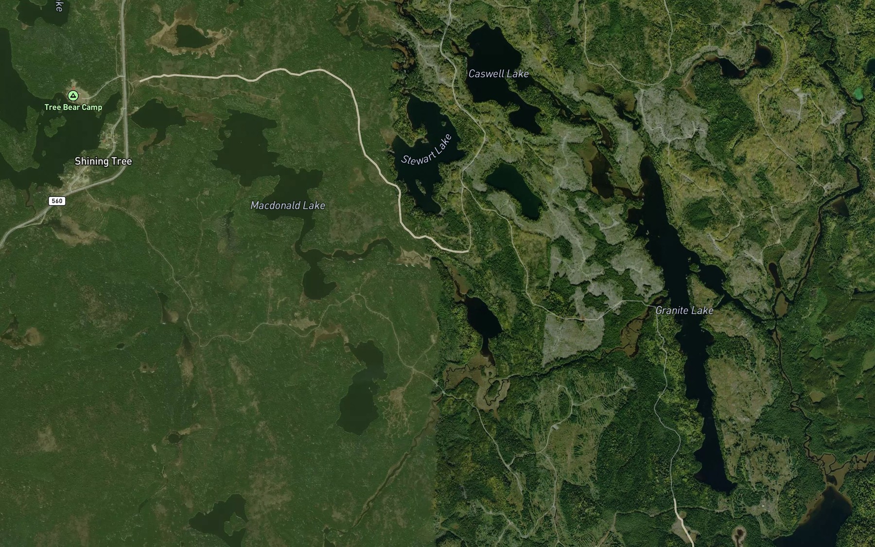 Satellite map of the Seager Creek