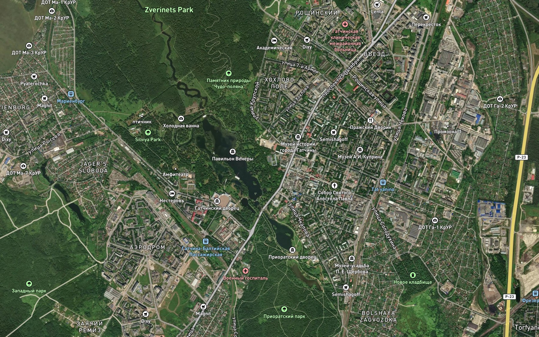 Satellite map of the Beloye Ozero