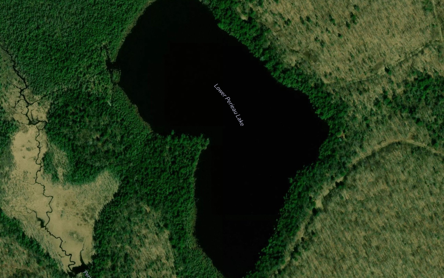 Satellite map of the Lower Perieau Lake