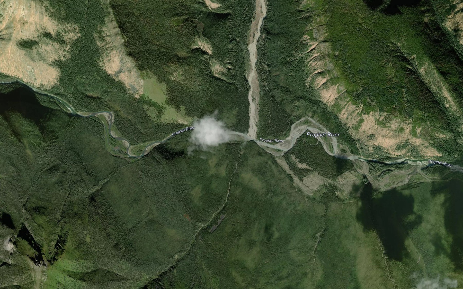 Satellite map of the Kravac Creek