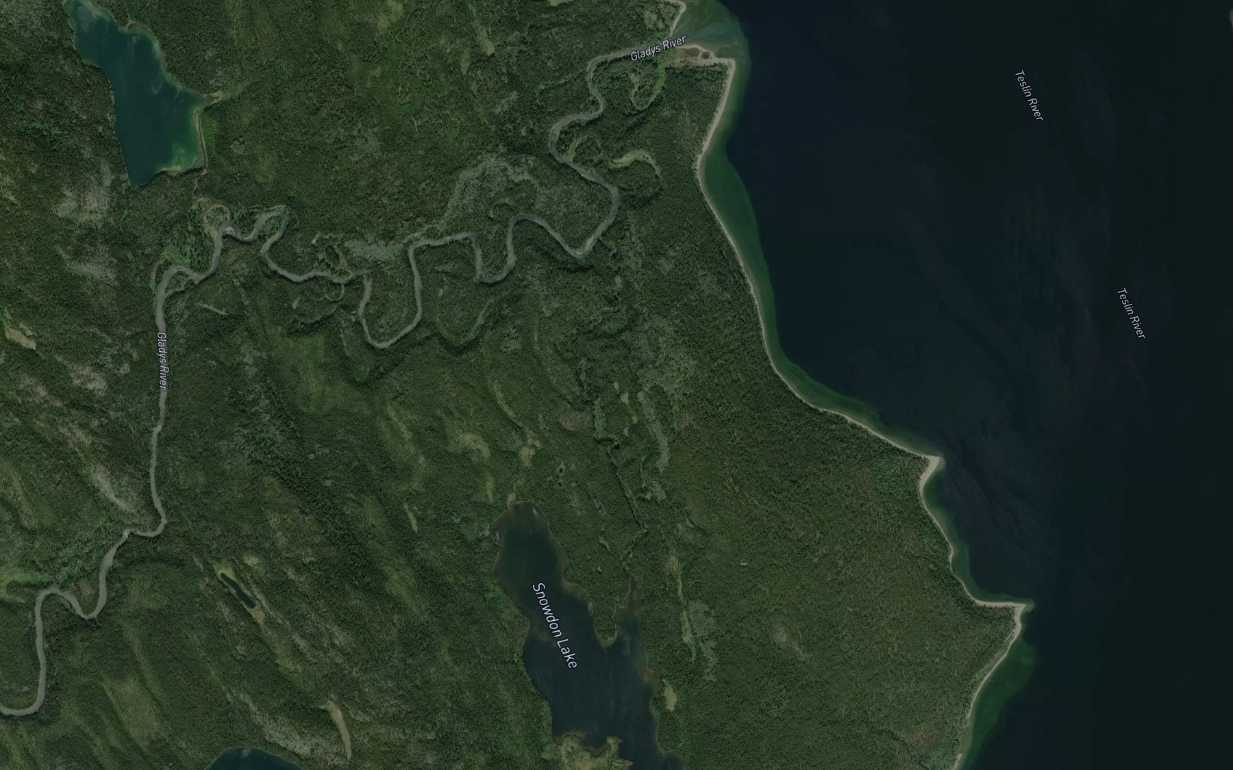 Satellite map of the Snowdon Creek
