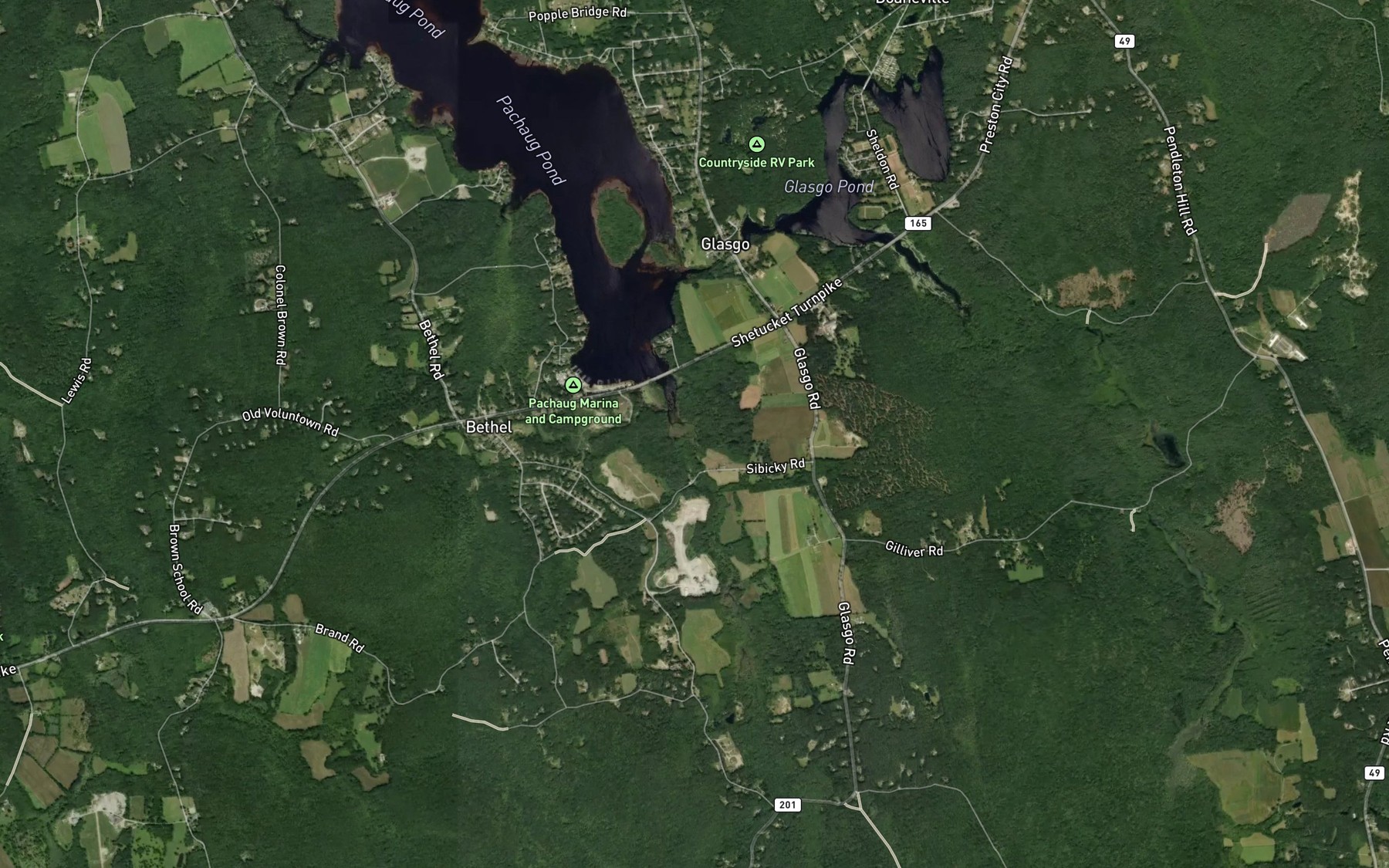 Satellite map of the Billings Brook