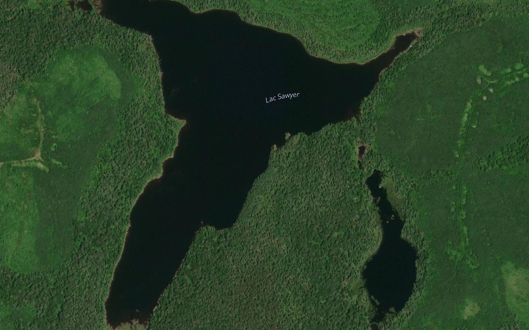 Satellite map of the Lac Sawyer