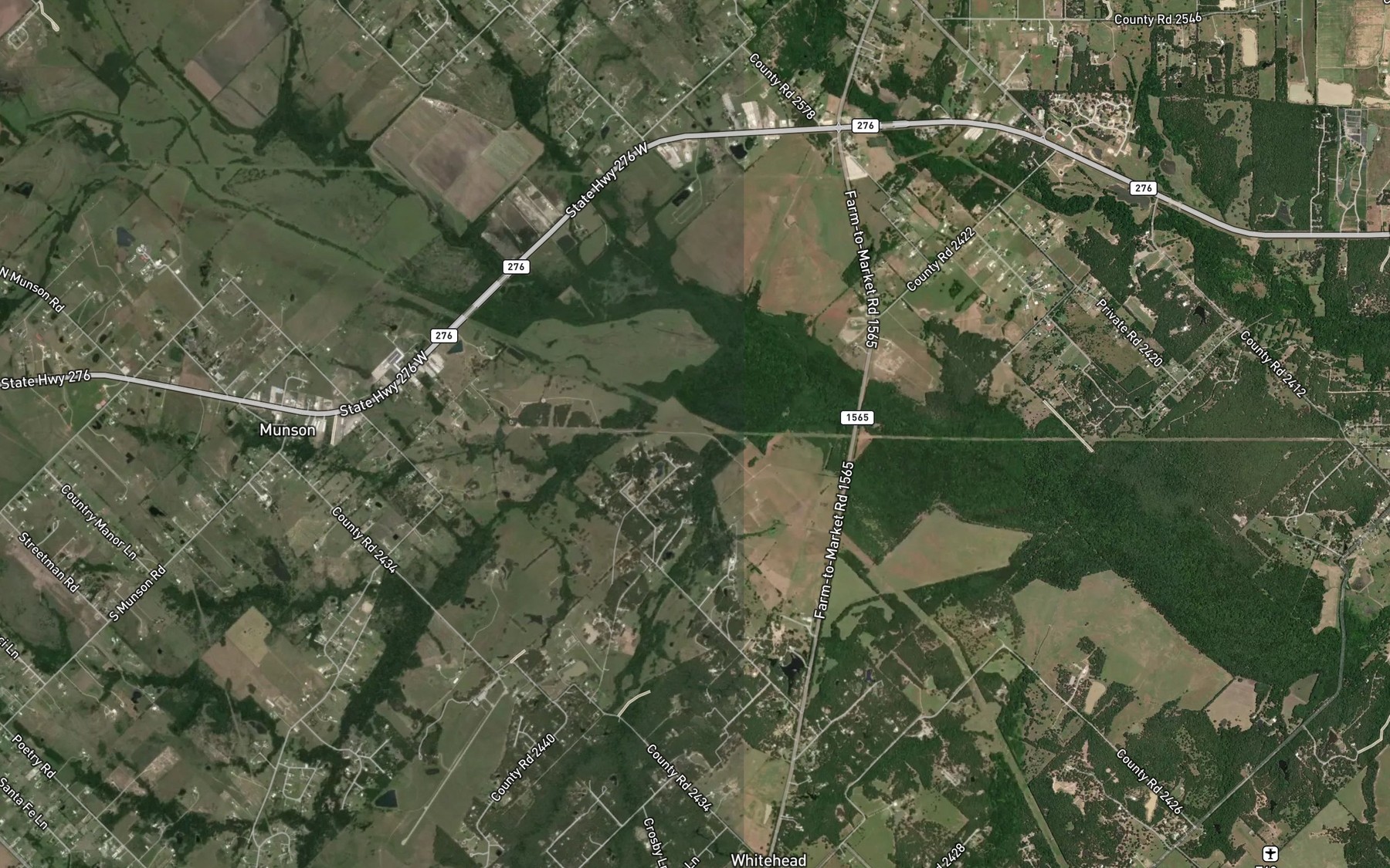 Satellite map of the Simmons Branch