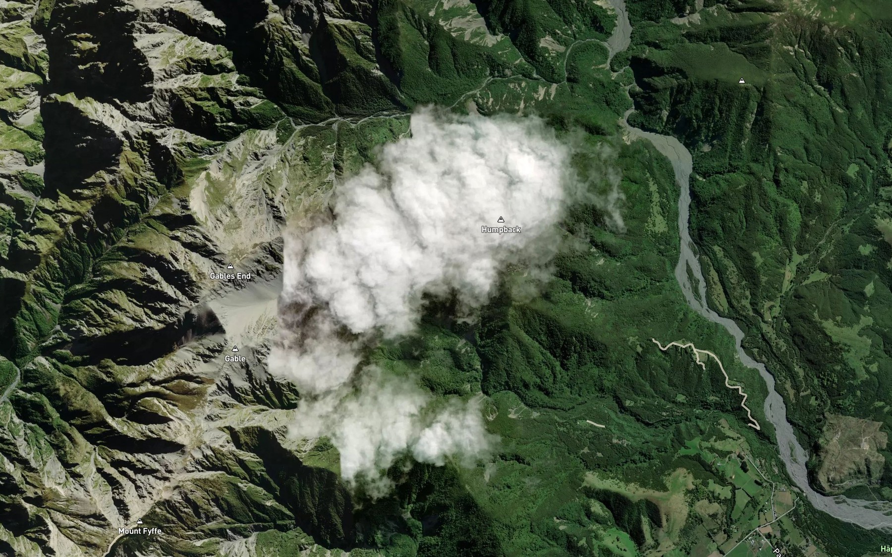 Satellite map of the Long Creek