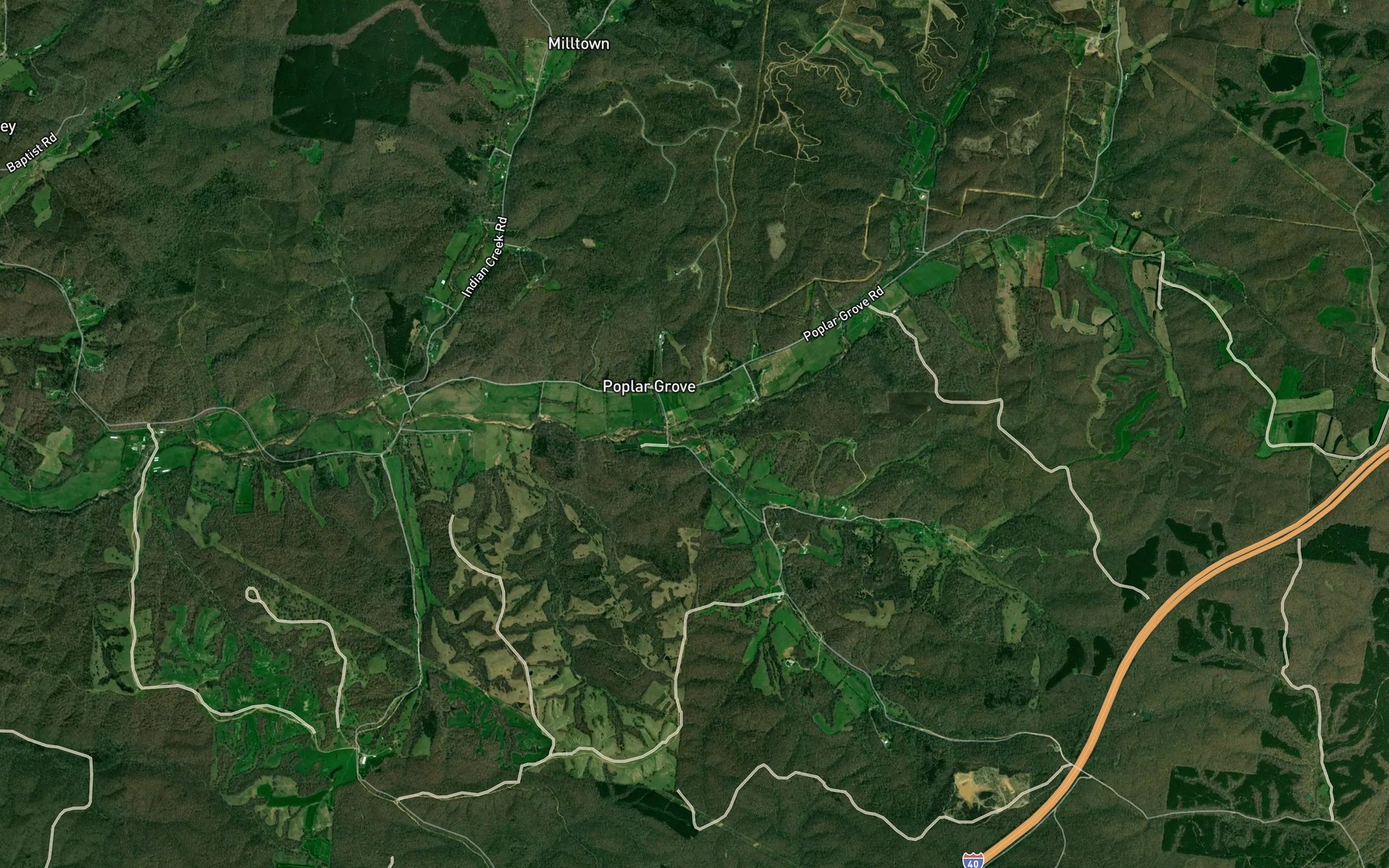 Satellite map of the Pemberton Branch
