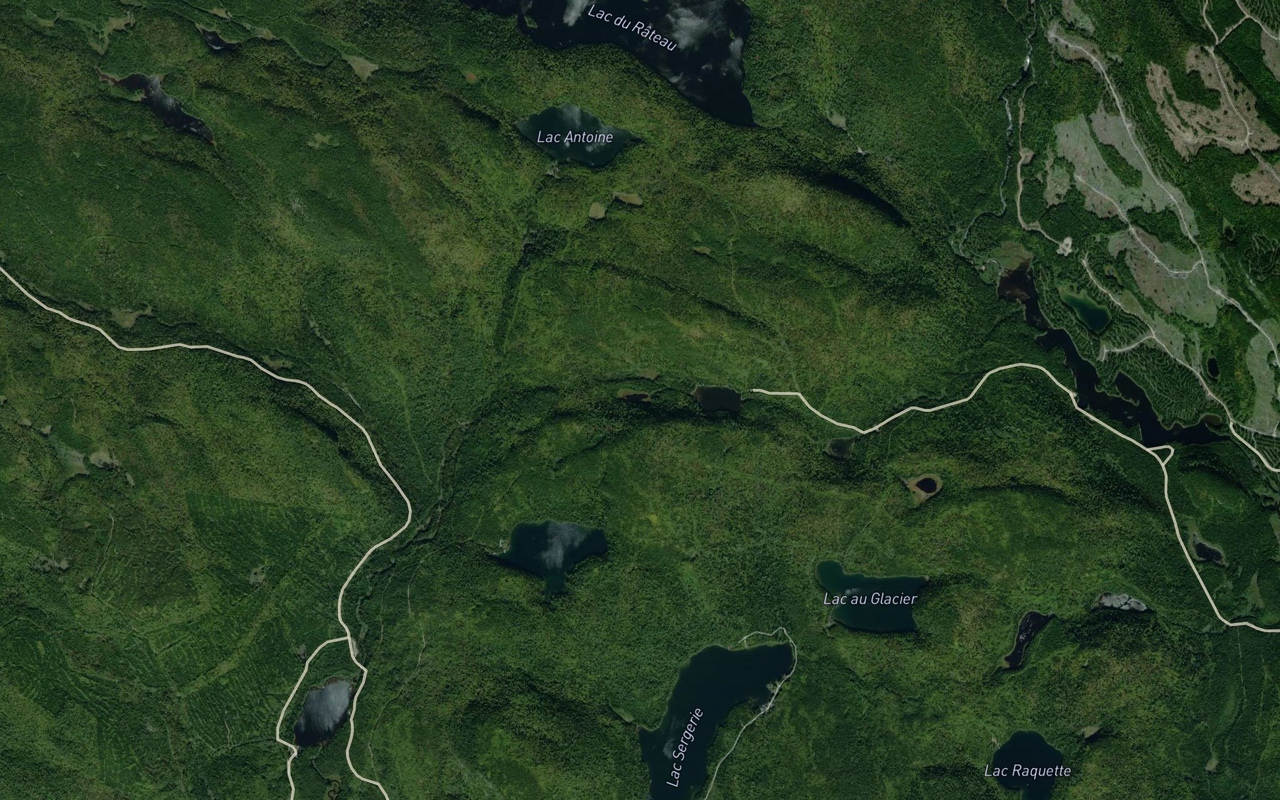 Satellite map of the Lac Etienne