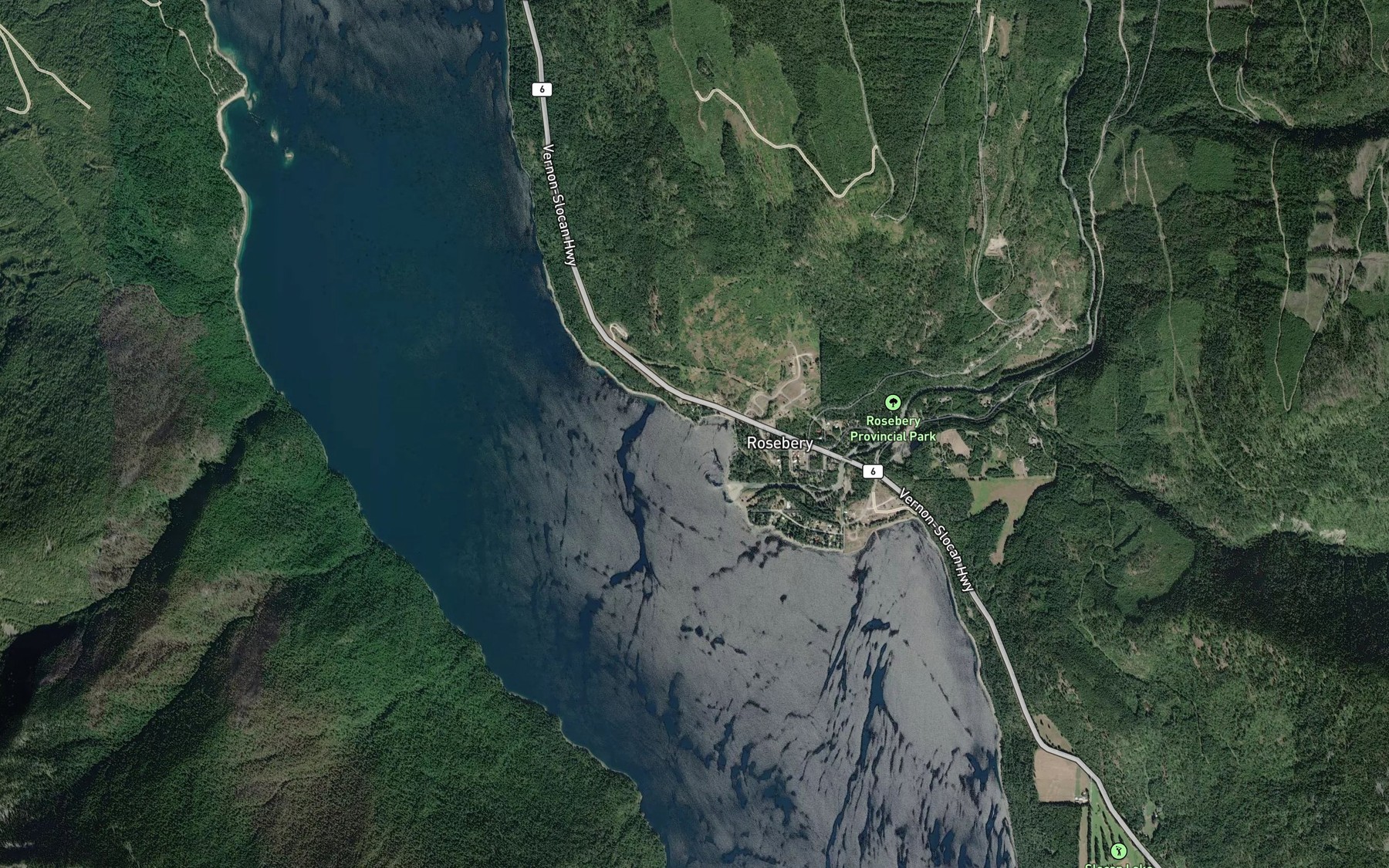 Satellite map of the Wilson Creek