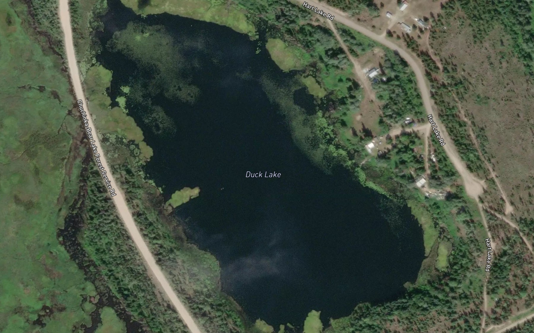 Satellite map of the Duck Lake
