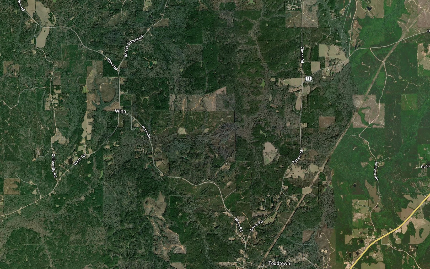 Satellite map of the Jackson Creek