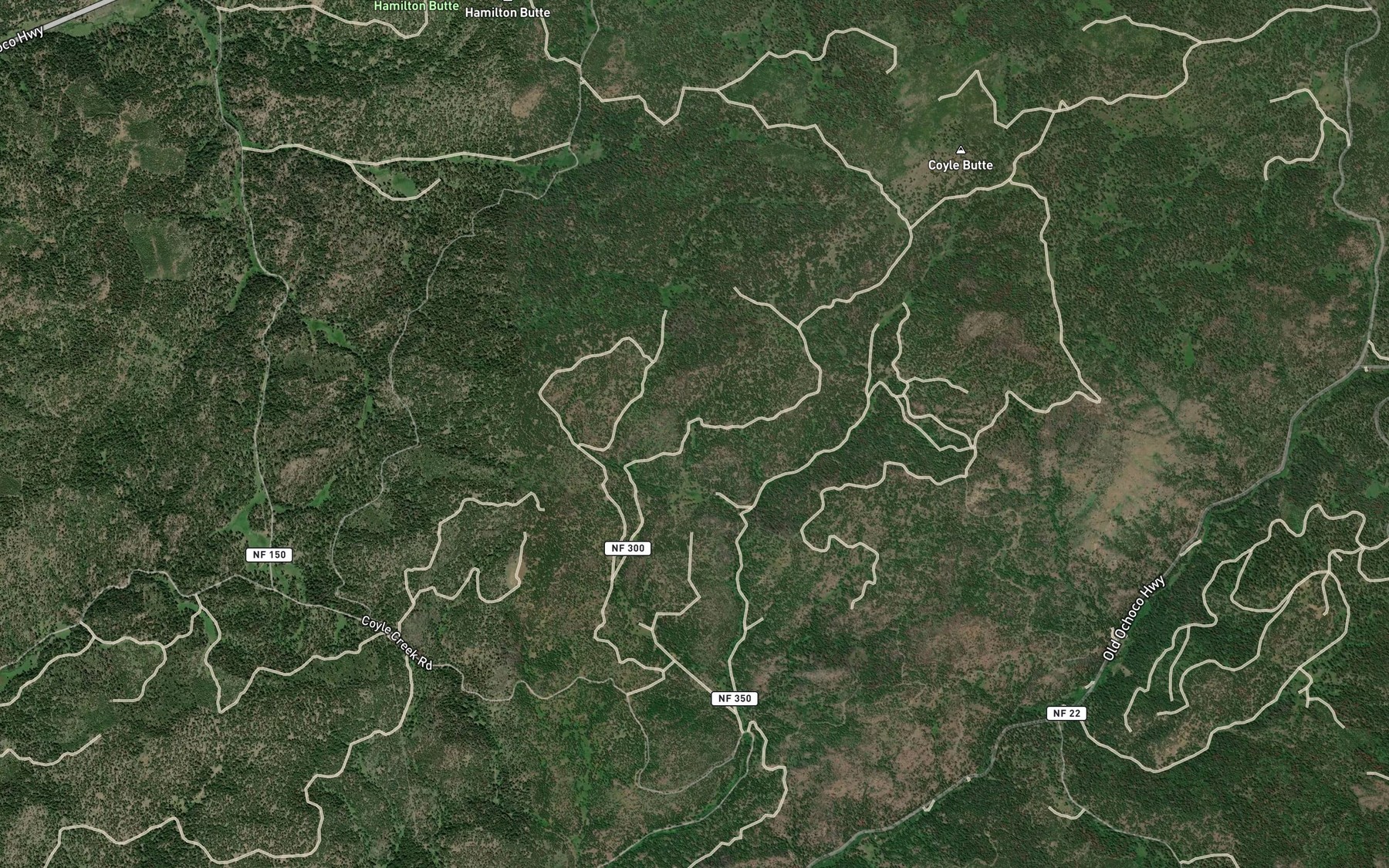 Satellite map of the Whitney Reservoir