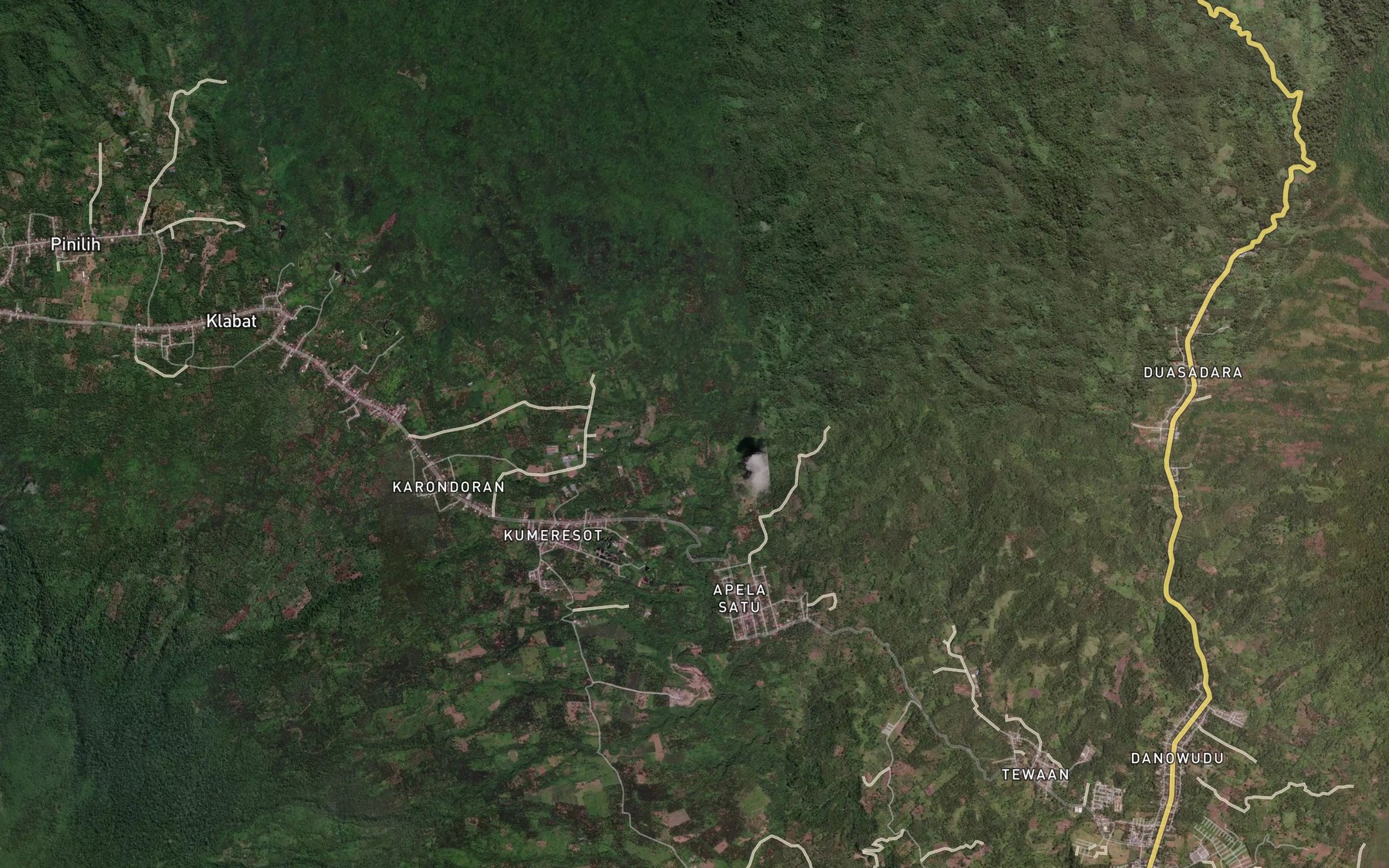 Satellite map of the Kuala Mangerer