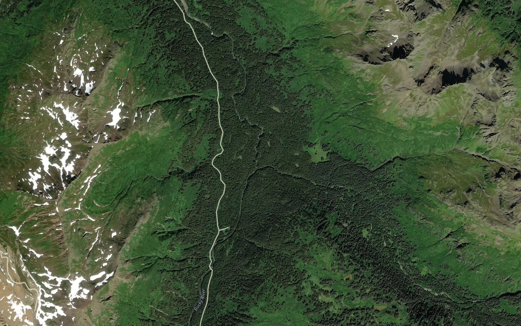 Satellite map of the Windy River