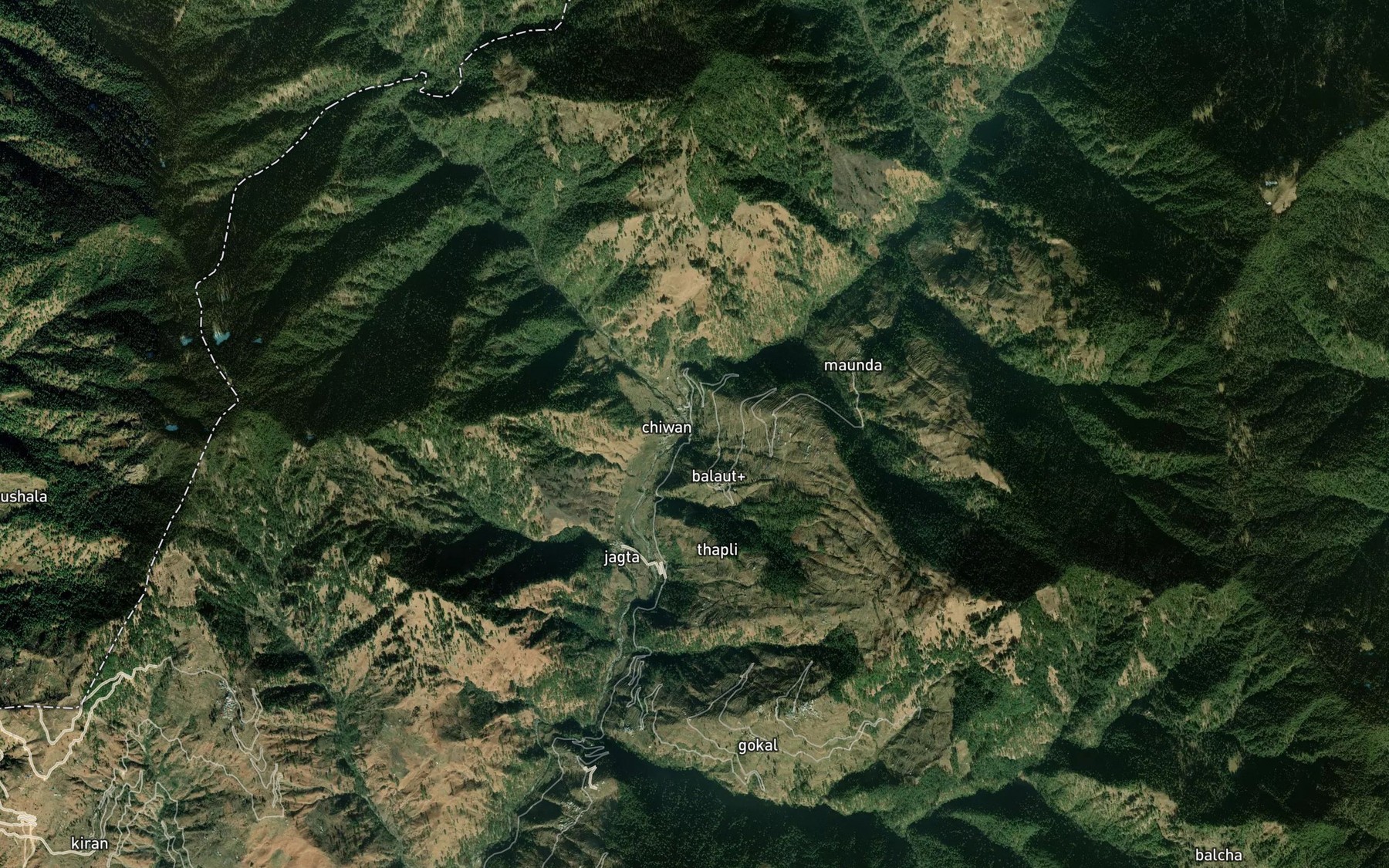 Satellite map of the Dedra Khad