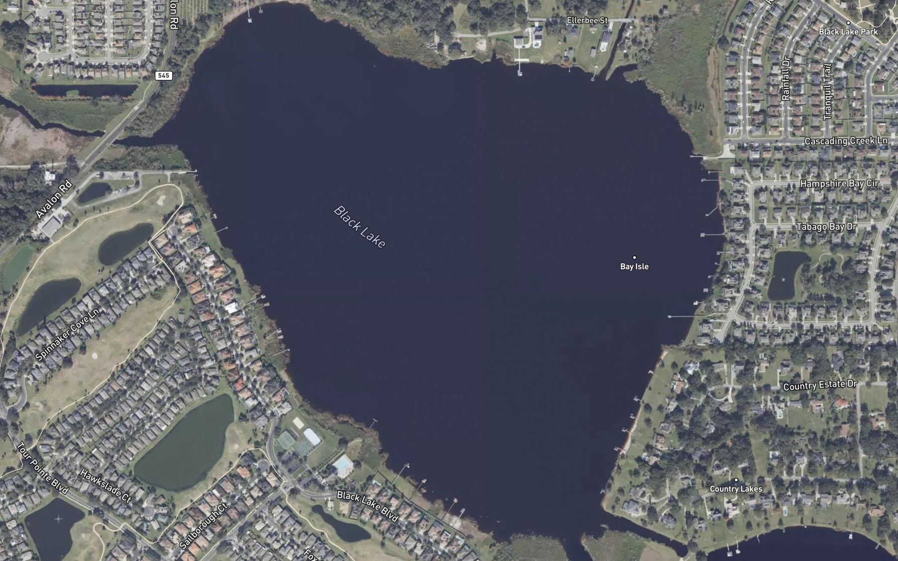 Satellite map of the Black Lake
