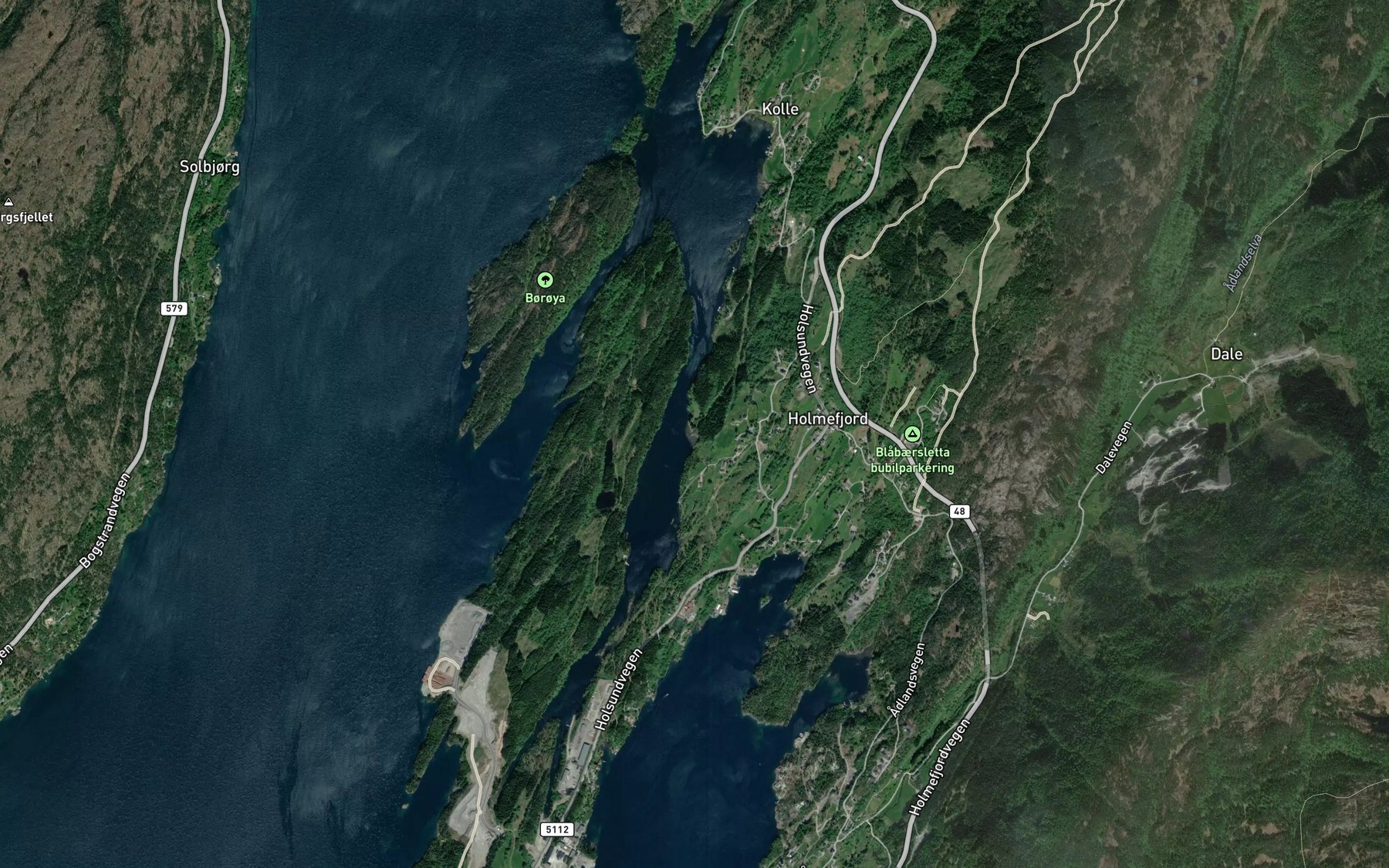 Satellite map of the Tveitavika