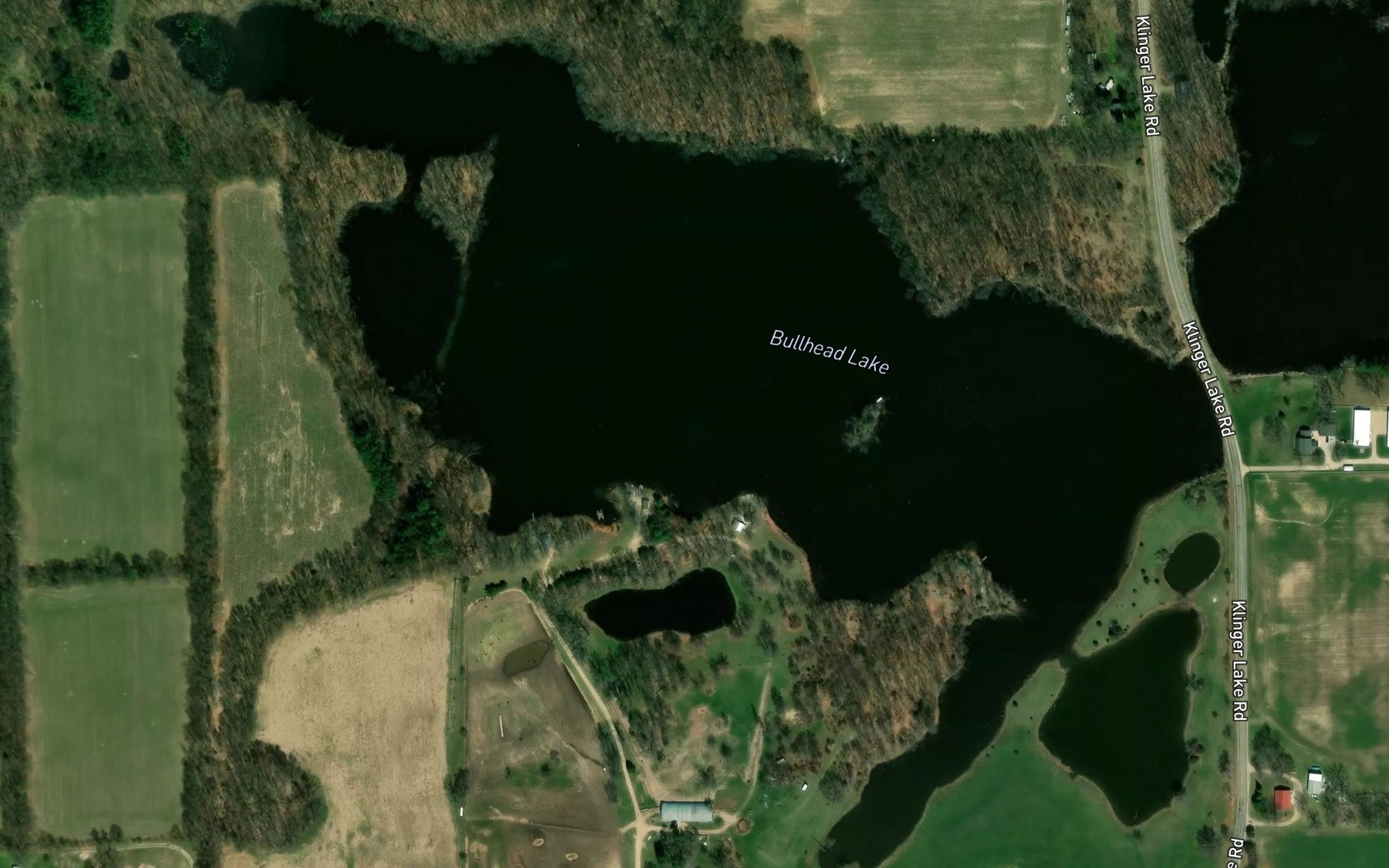 Satellite map of the Bullhead Lake