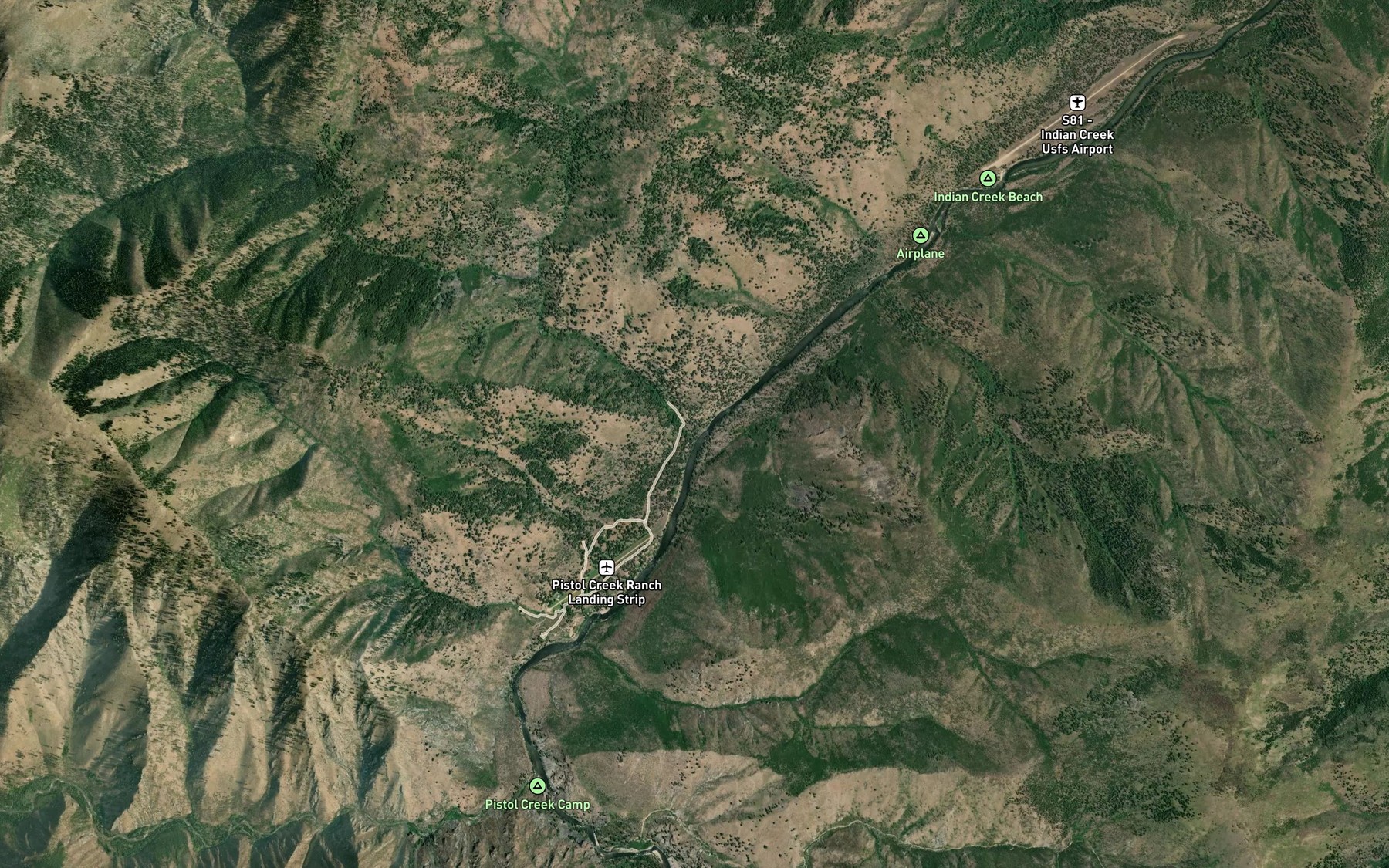Satellite map of the Garden Creek
