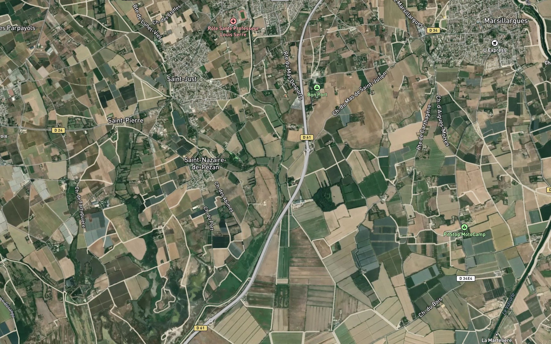 Satellite map of the Dardaillon