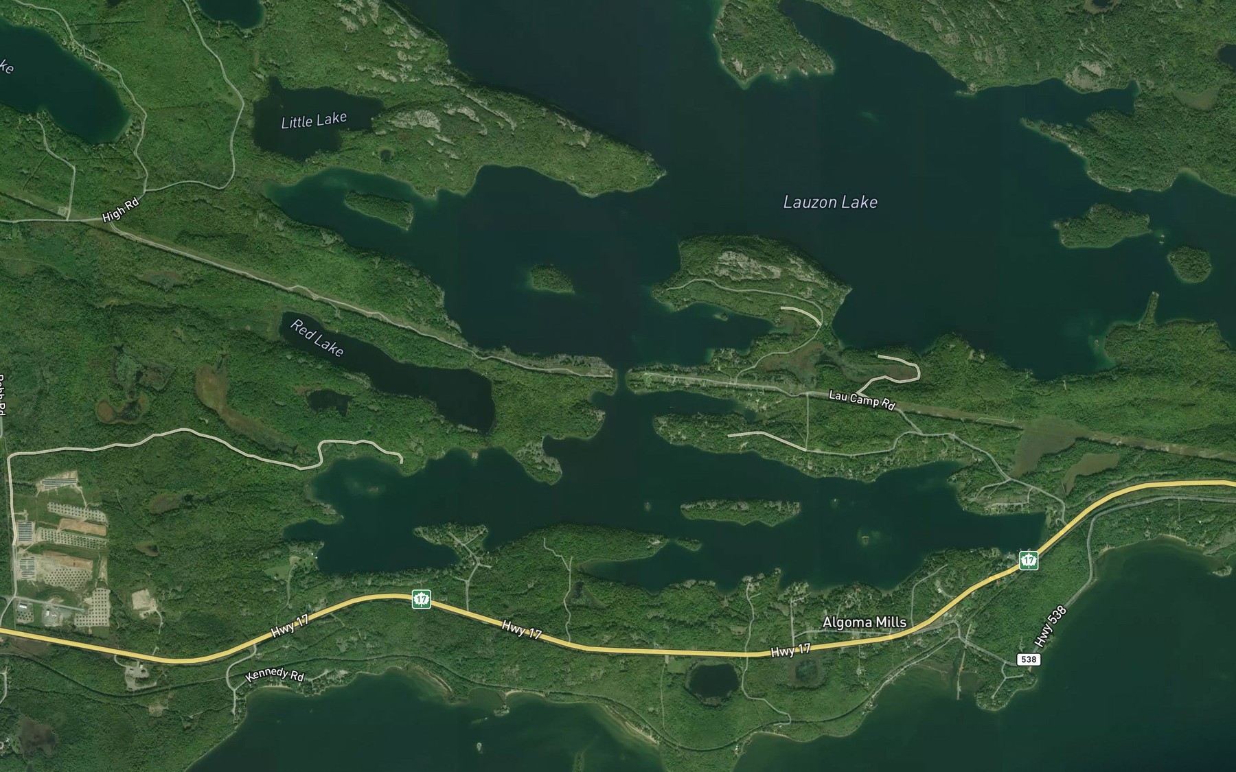 Satellite map of the Spooner's Narrows