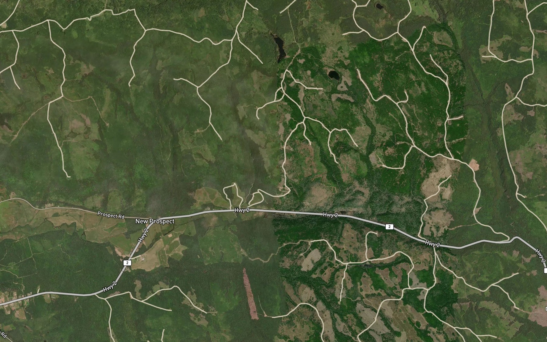 Satellite map of the McAlese Brook