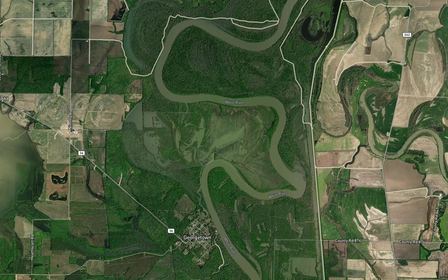 Satellite map of the Ryan Lake