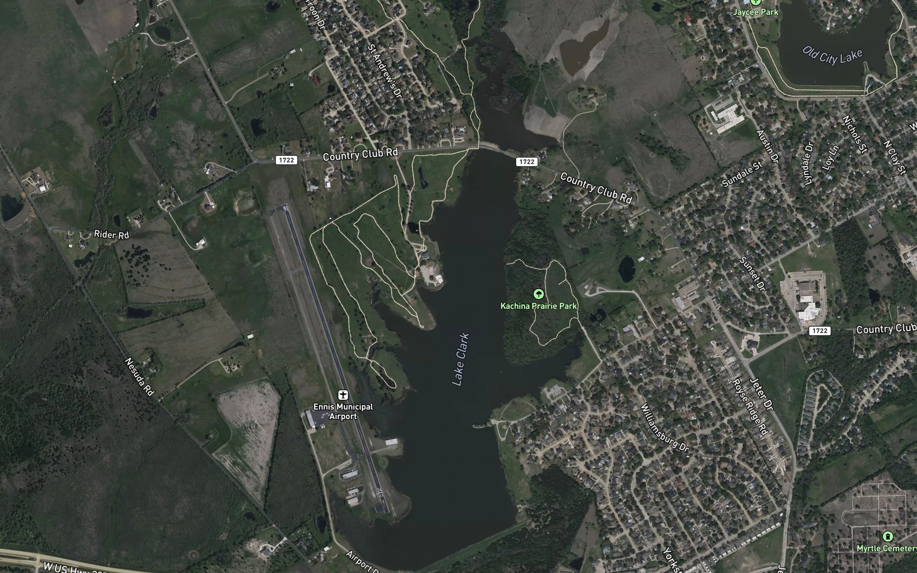 Satellite map of the Lake Clark