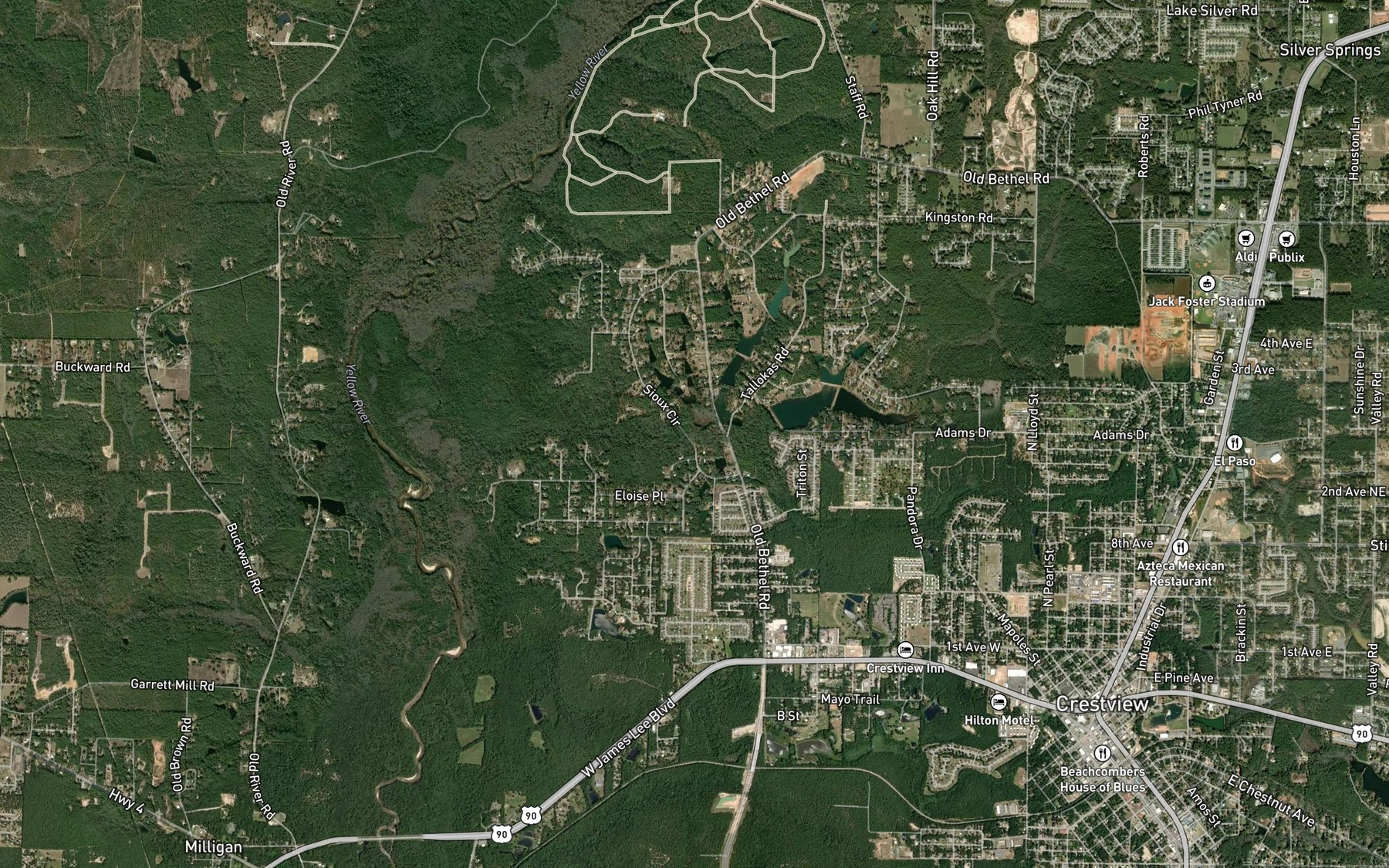 Satellite map of the Powell Spring Branch