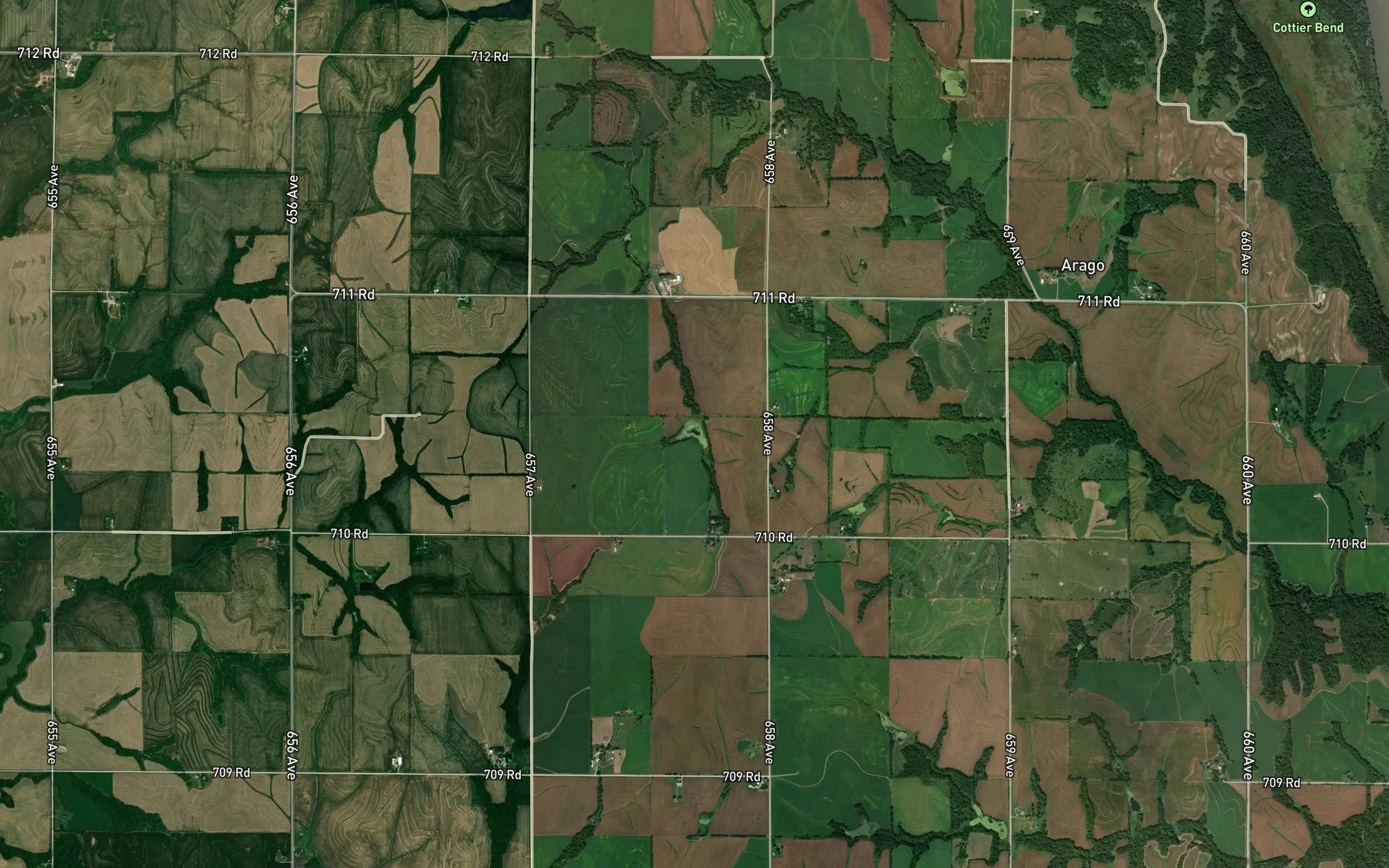 Satellite map of the Winnebago Creek Reservoir 42-3A
