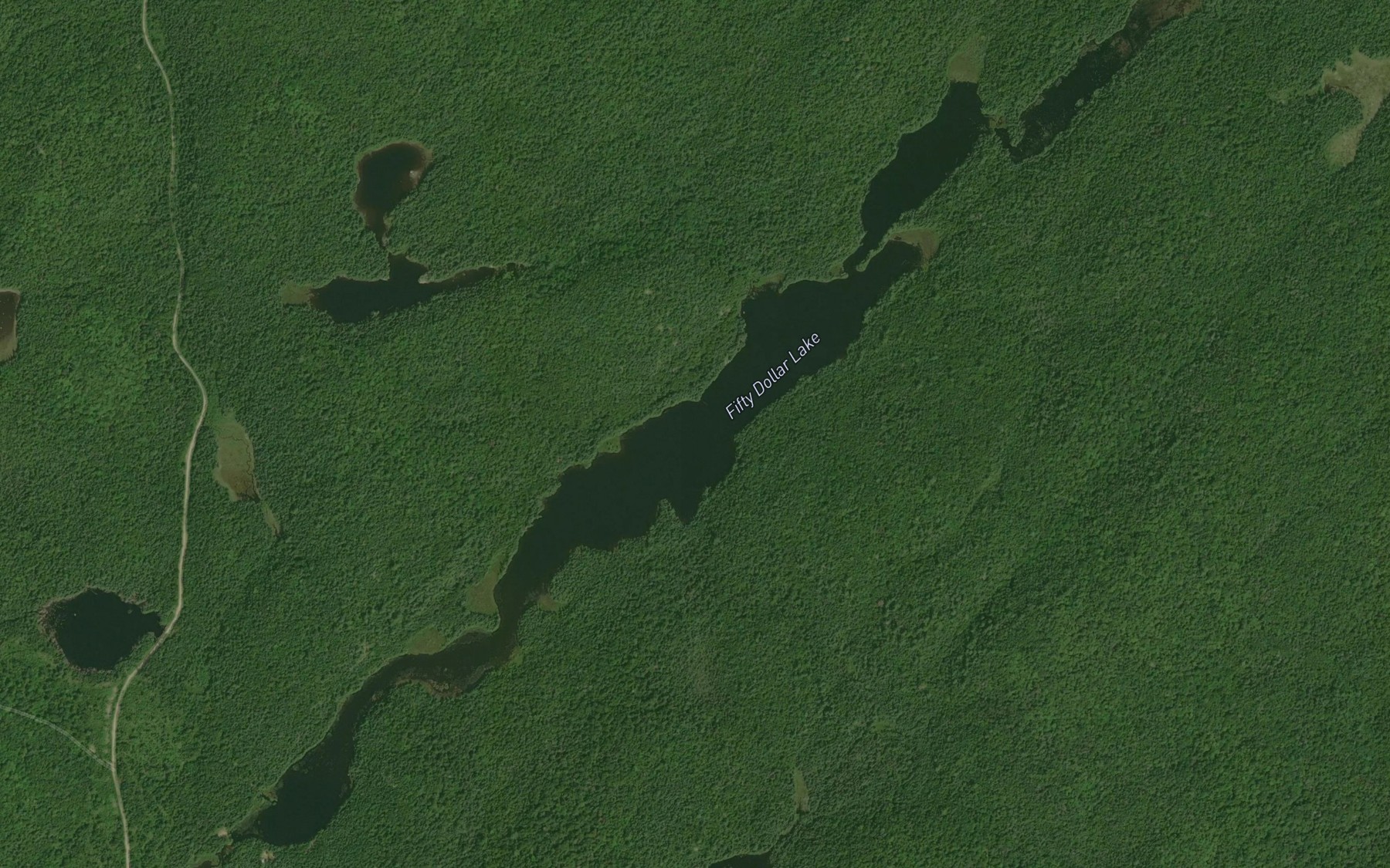 Satellite map of the Fifty Dollar Lake