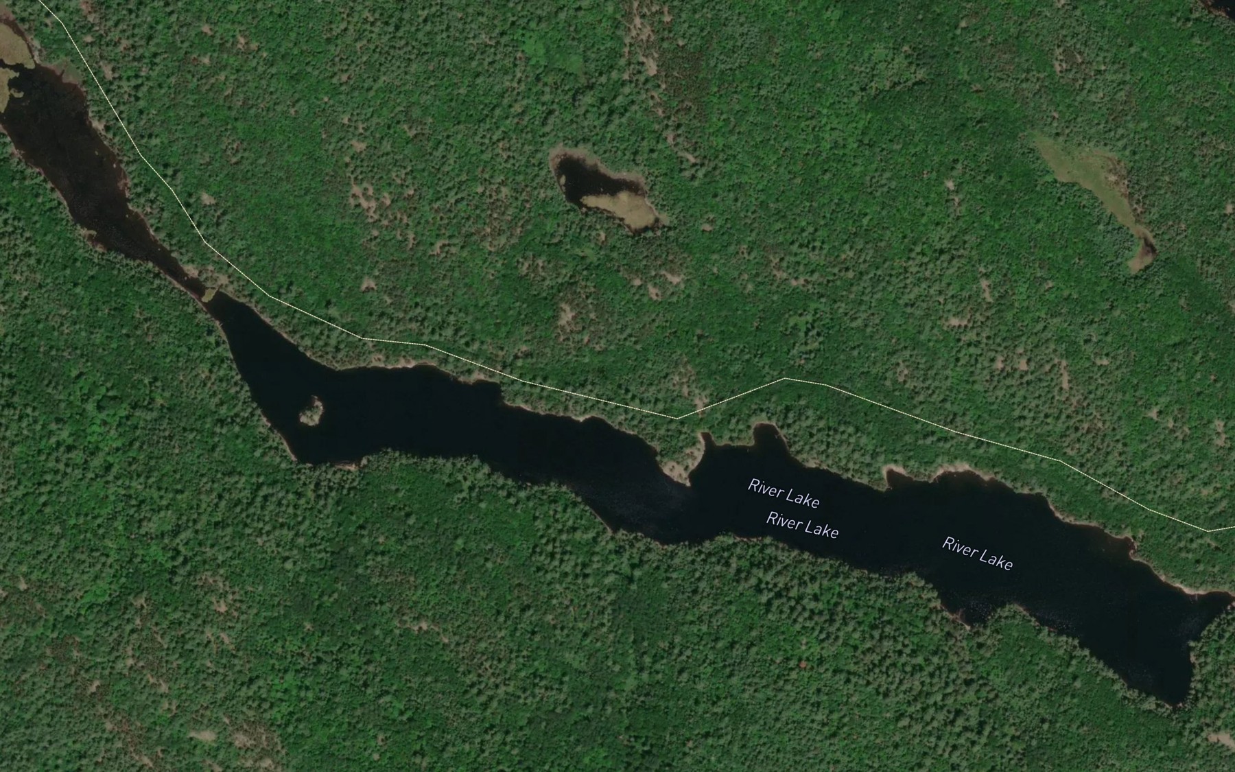 Satellite map of the River Lake