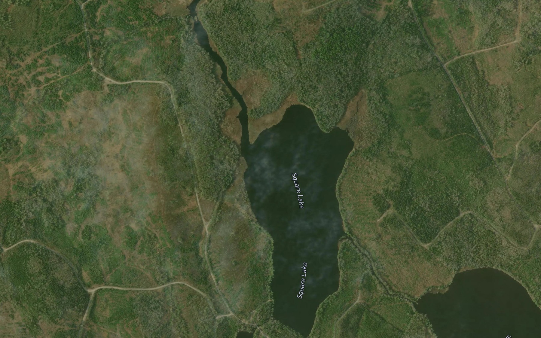 Satellite map of the Square Lake