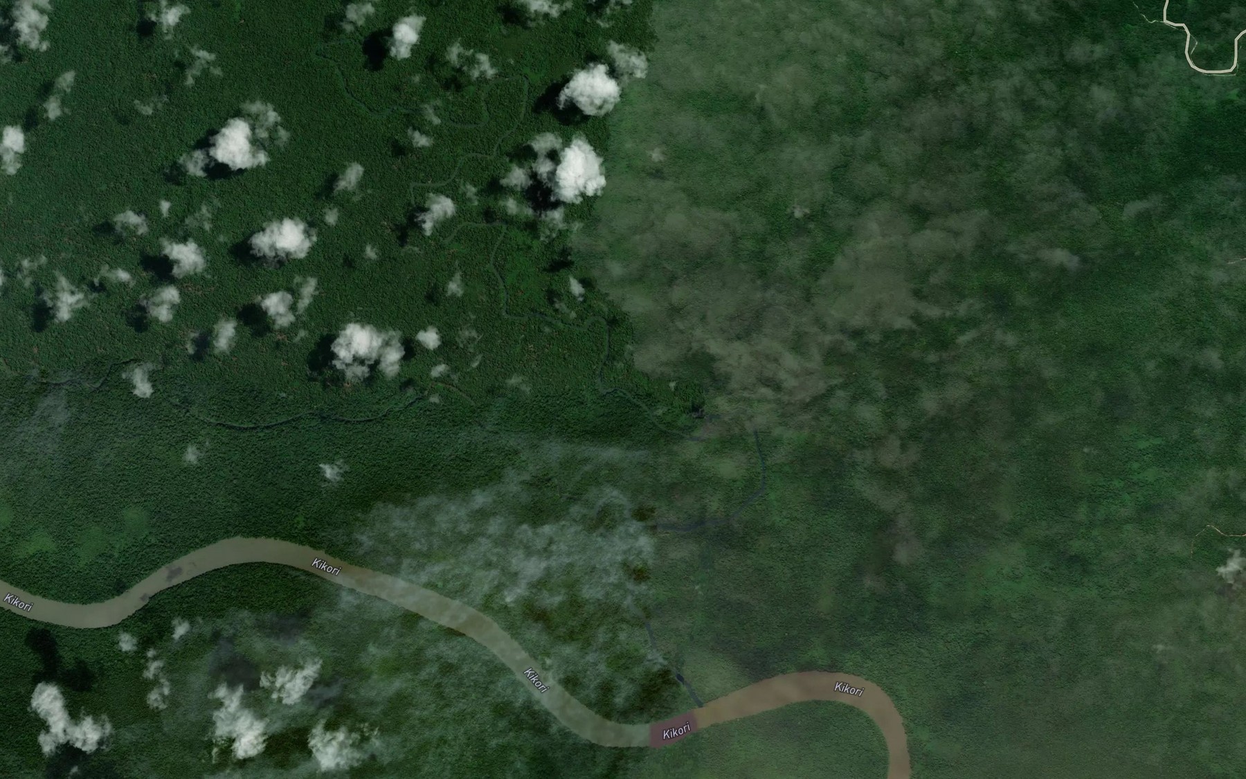 Satellite map of the Piharo Creek