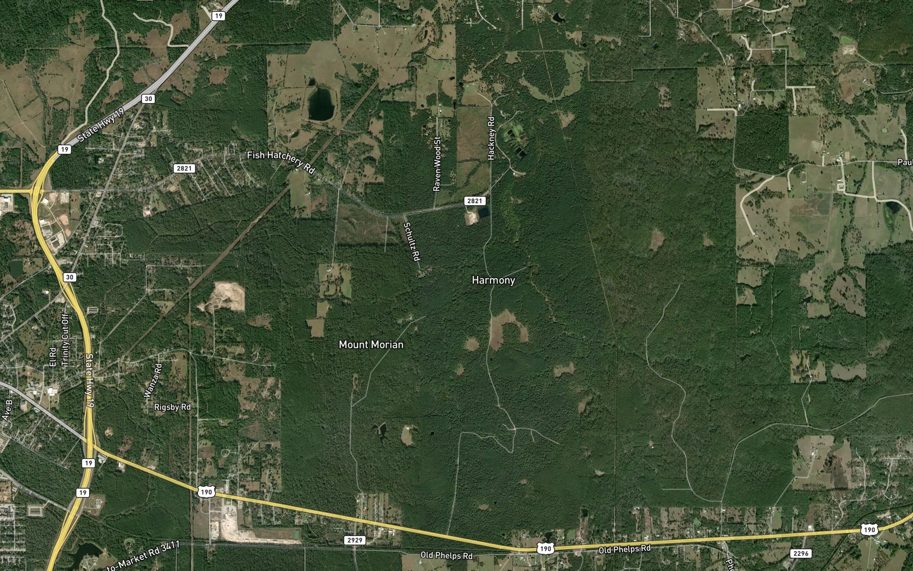 Satellite map of the Ford Branch