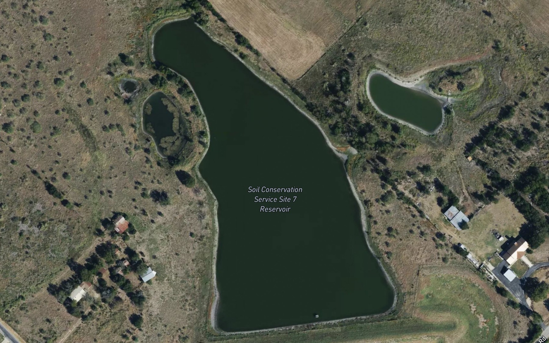 Satellite map of the Soil Conservation Service Site 7 Reservoir