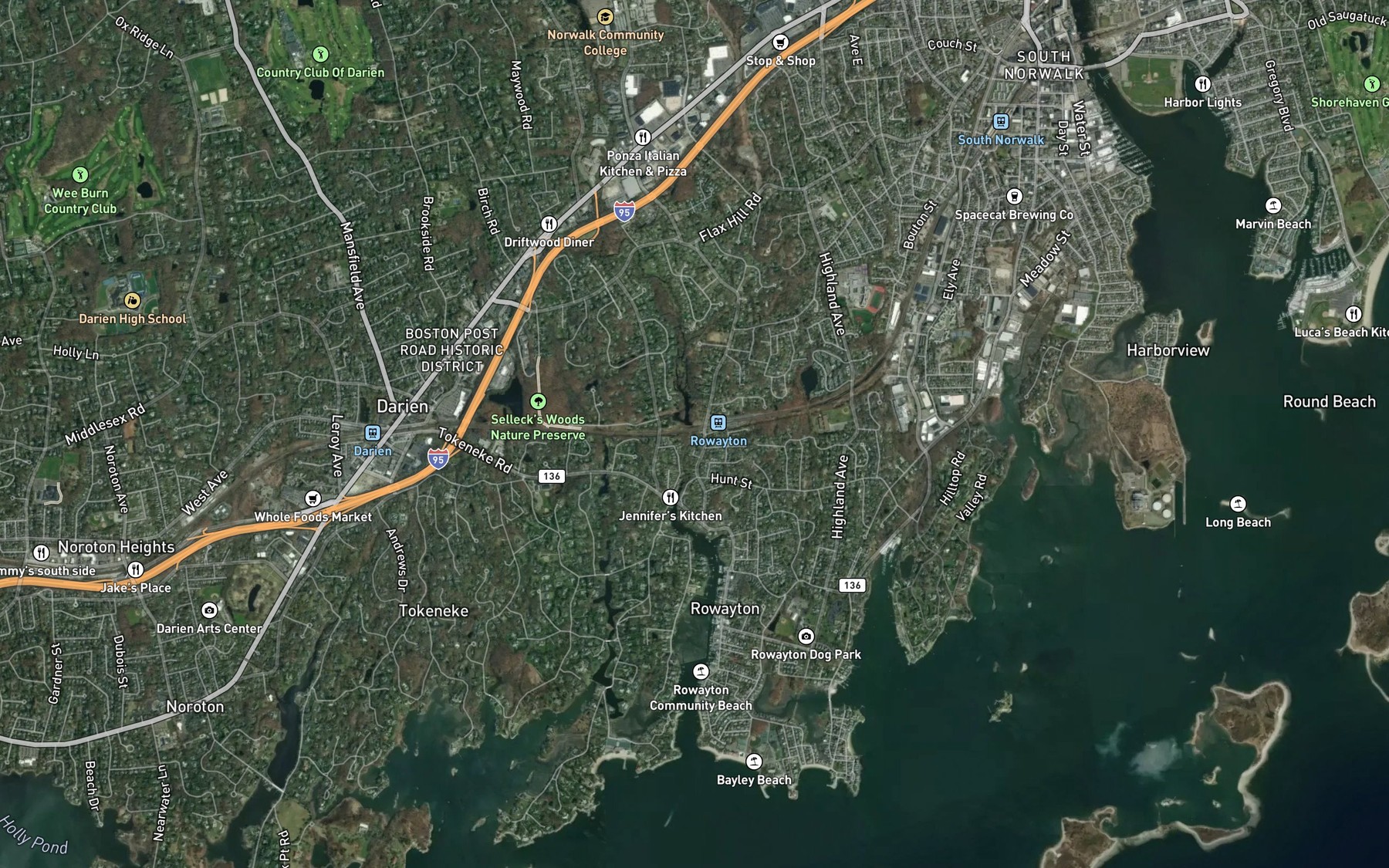 Satellite map of the Chalmers Pond