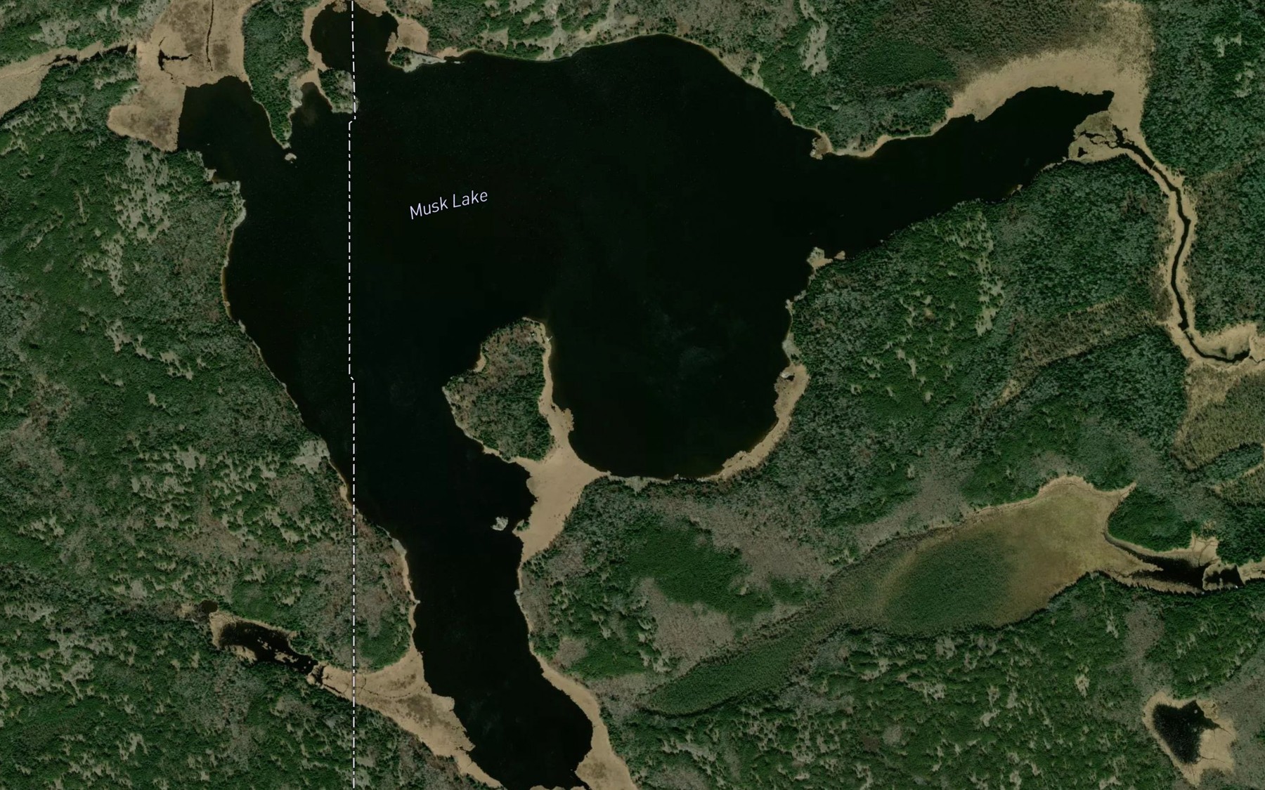 Satellite map of the Musk Lake