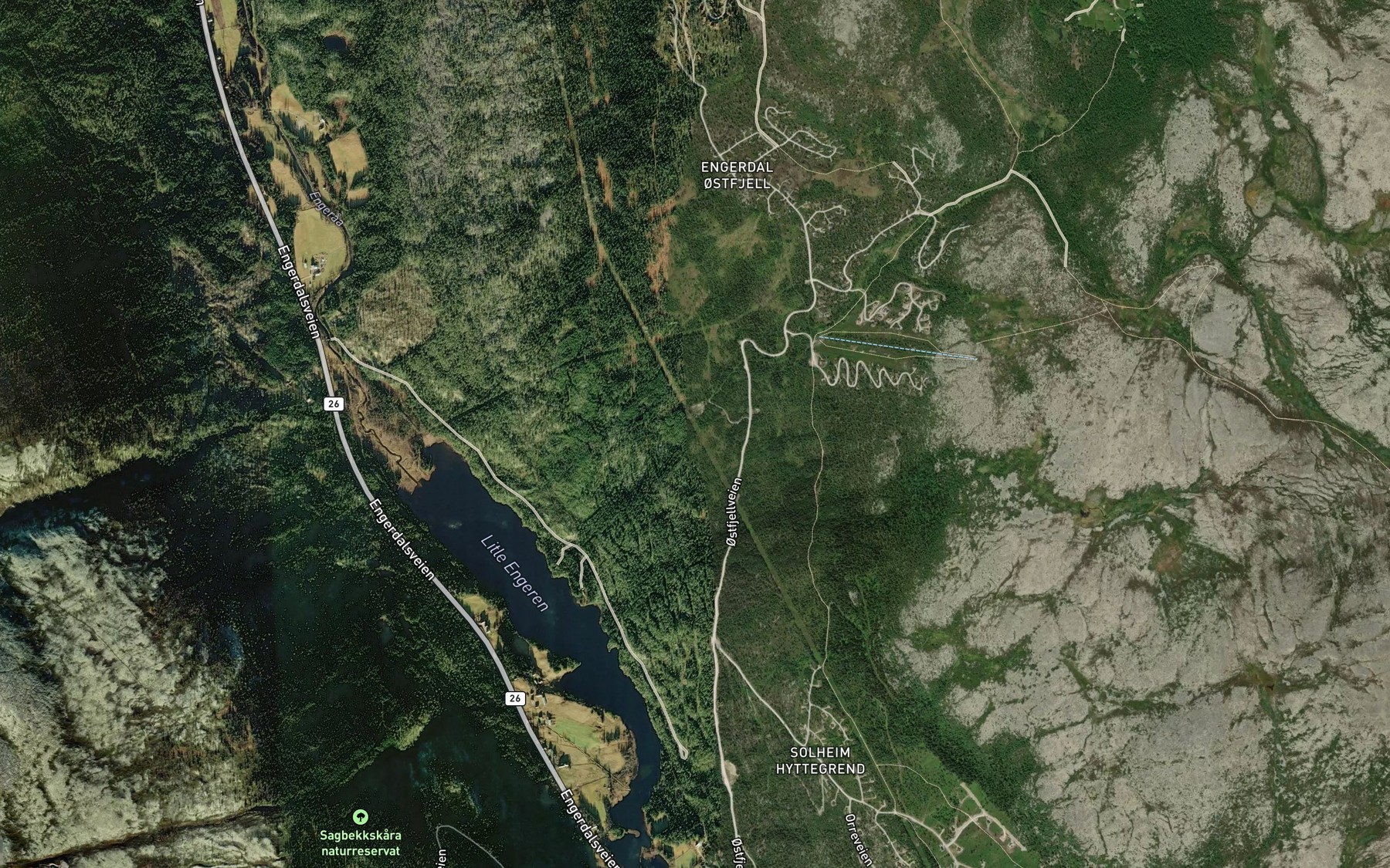 Satellite map of the Ornholbekken,nordre