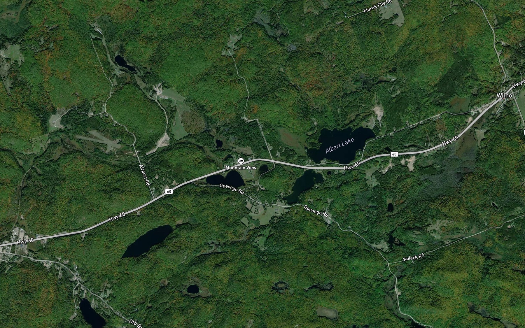 Satellite map of the Mishap Lake