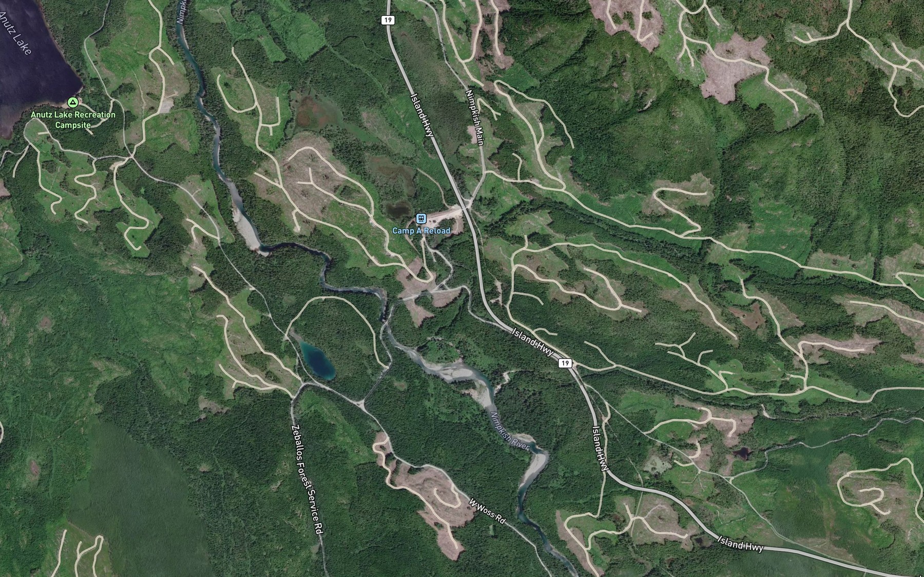 Satellite map of the Steele Creek