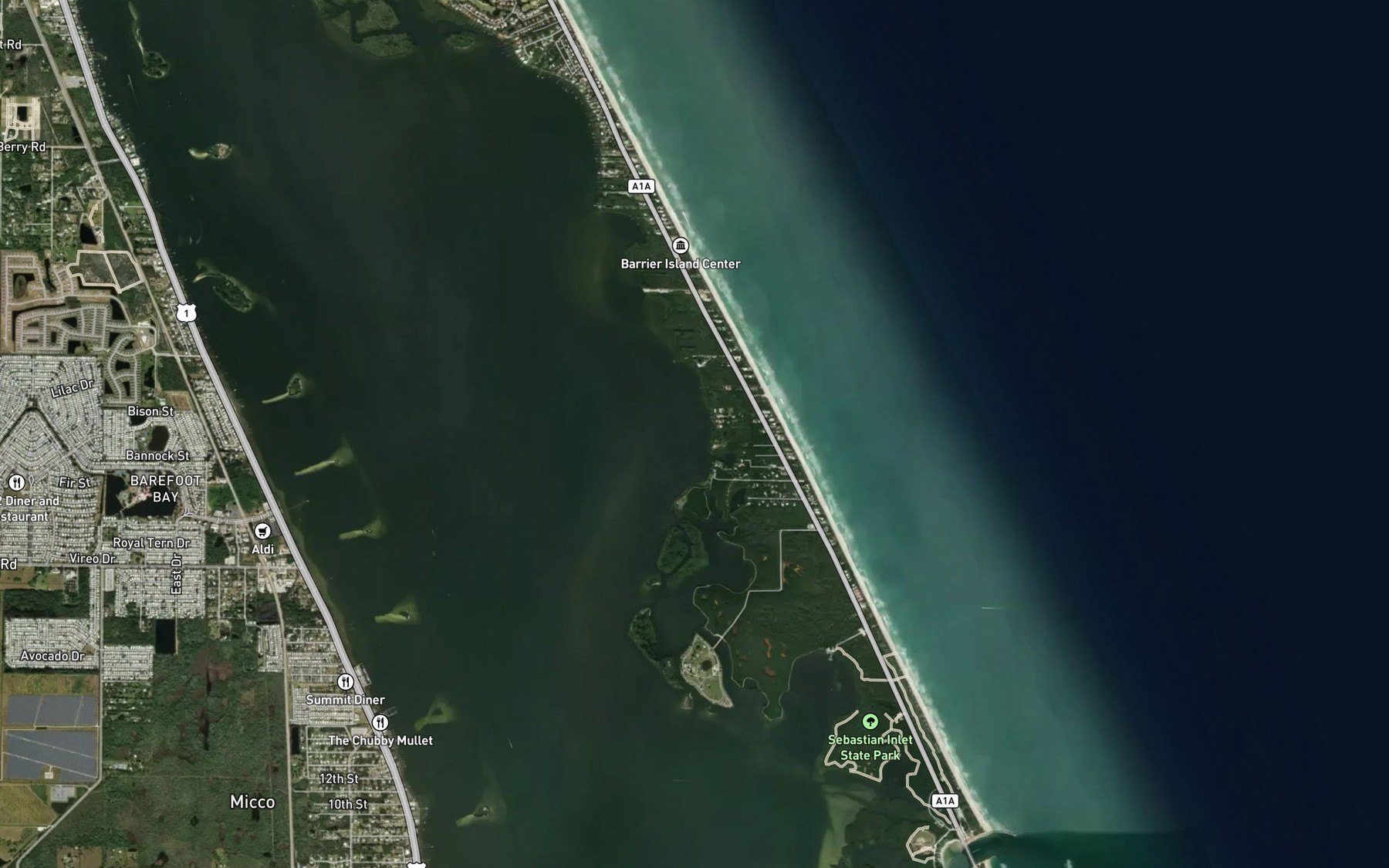 Satellite map of the Mathers Cove