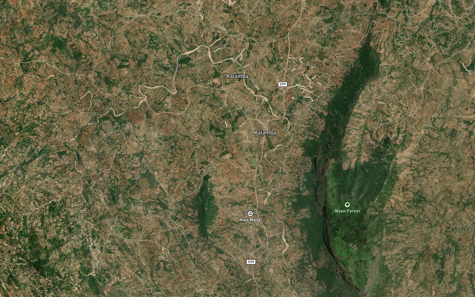 Satellite map of the Chamela