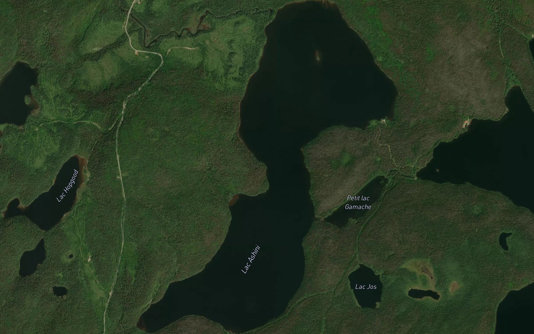 Satellite map of the Lac Ashini