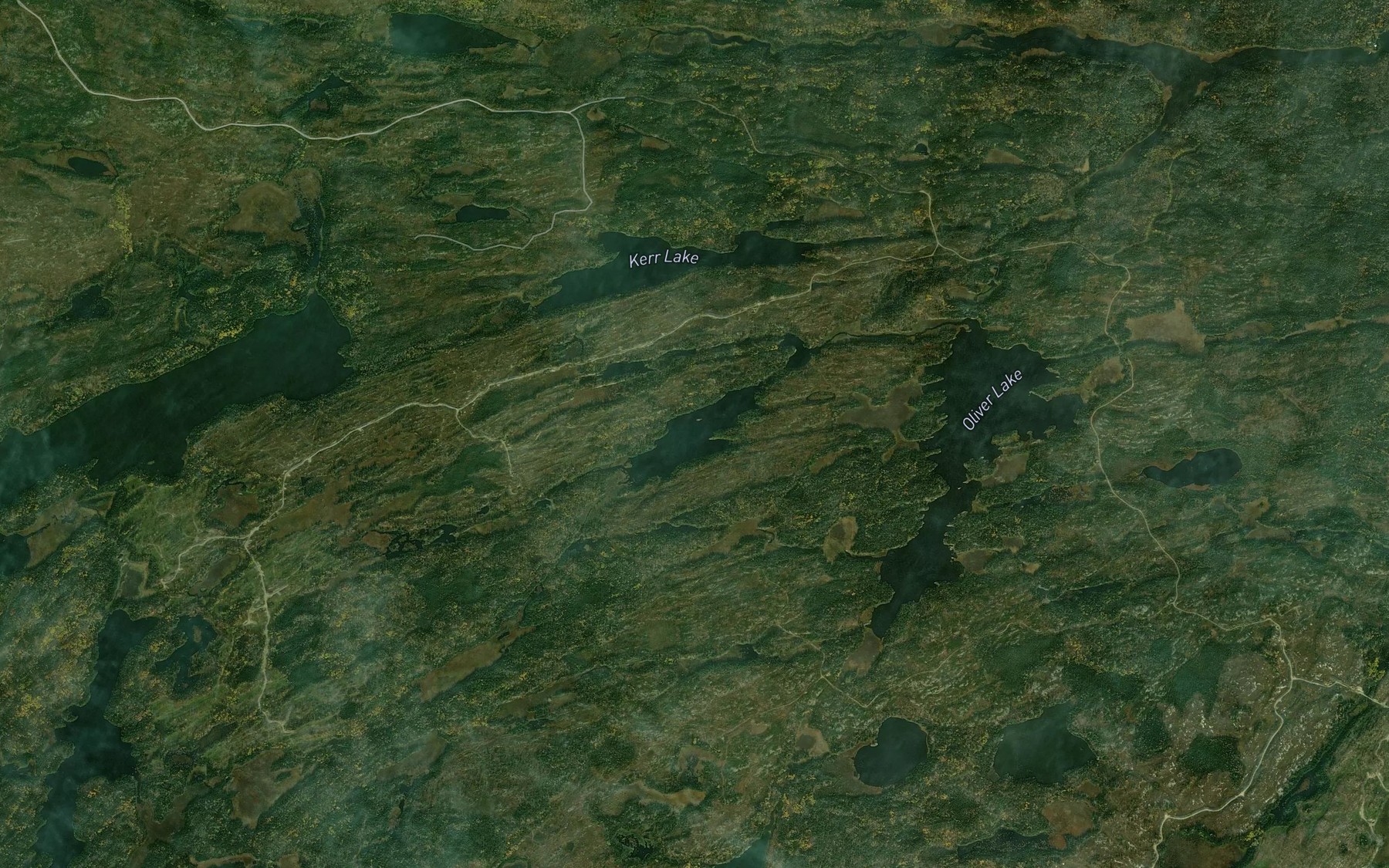 Satellite map of the Kinnett Lake